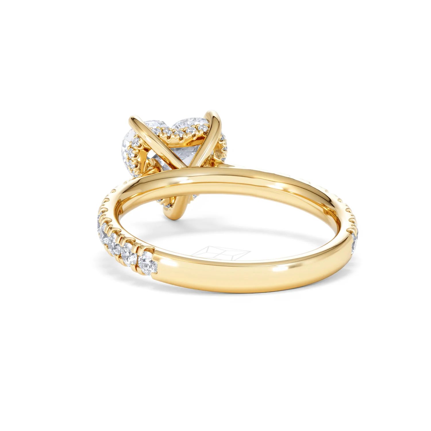 Amora Heart 2.55ct Hidden Halo Lab Diamond Engagement Ring With Side Stones Set in 18K Gold - Image 52