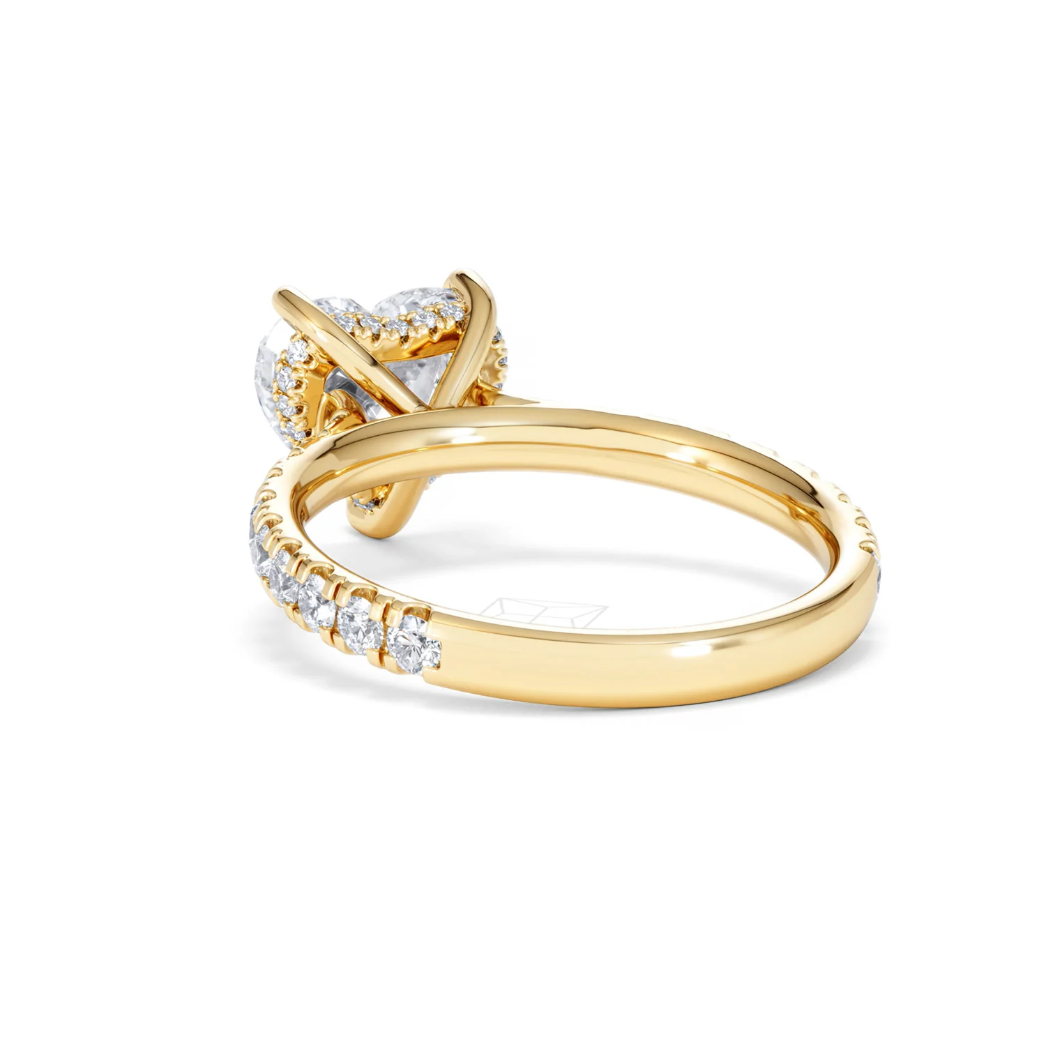 Amora Heart 2.55ct Hidden Halo Lab Diamond Engagement Ring With Side Stones Set in 18K Gold - Image 54