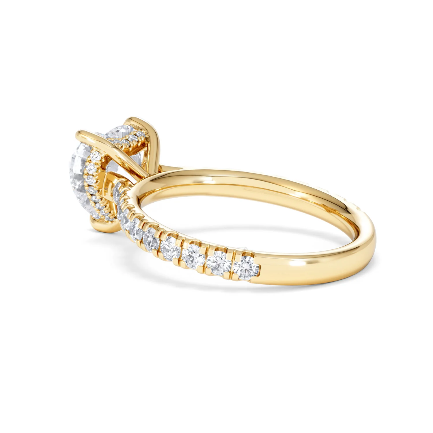 Amora Heart 2.55ct Hidden Halo Lab Diamond Engagement Ring With Side Stones Set in 18K Gold - Image 60
