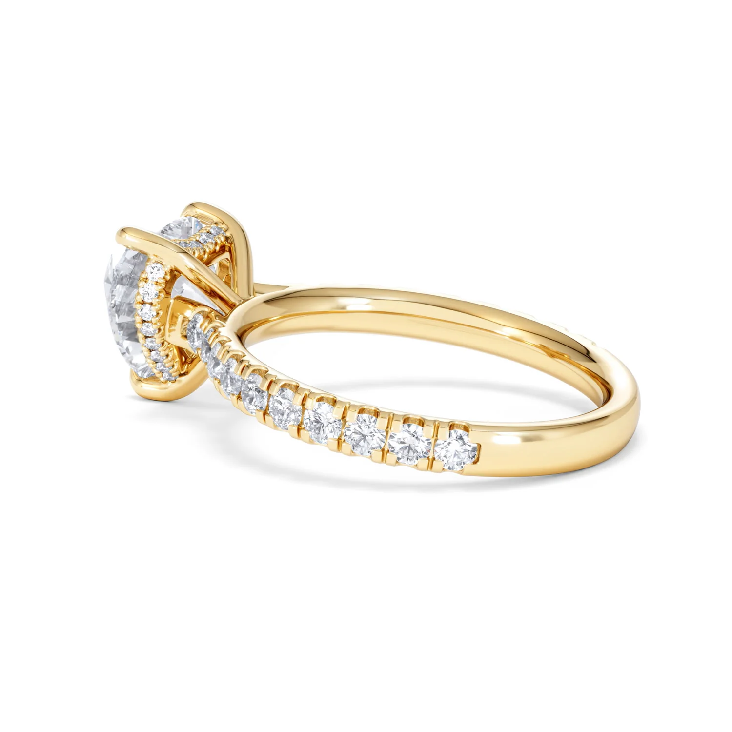 Amora Heart 2.55ct Hidden Halo Lab Diamond Engagement Ring With Side Stones Set in 18K Gold - Image 62