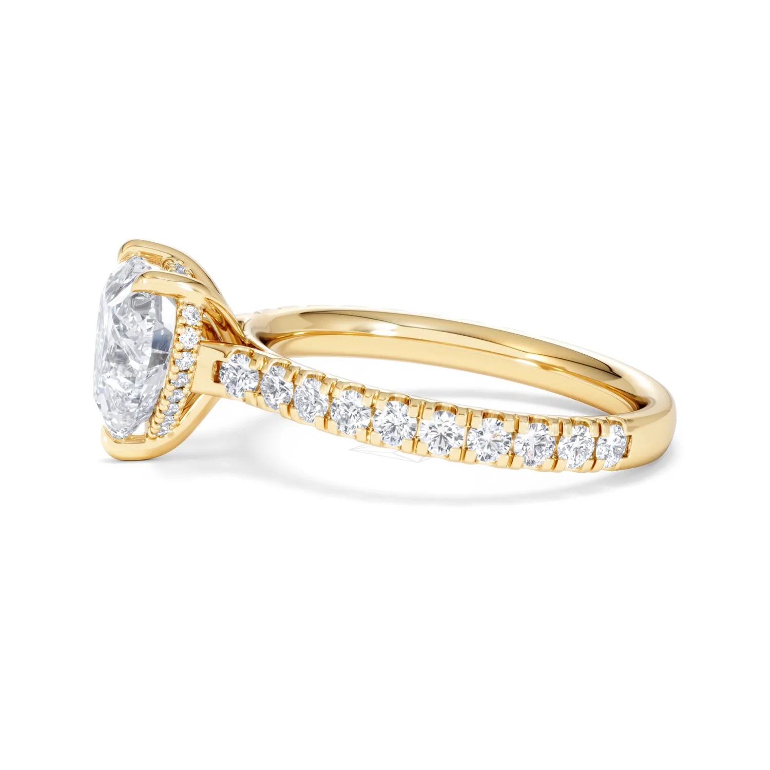 Amora Heart 2.55ct Hidden Halo Lab Diamond Engagement Ring With Side Stones Set in 18K Gold - Image 70