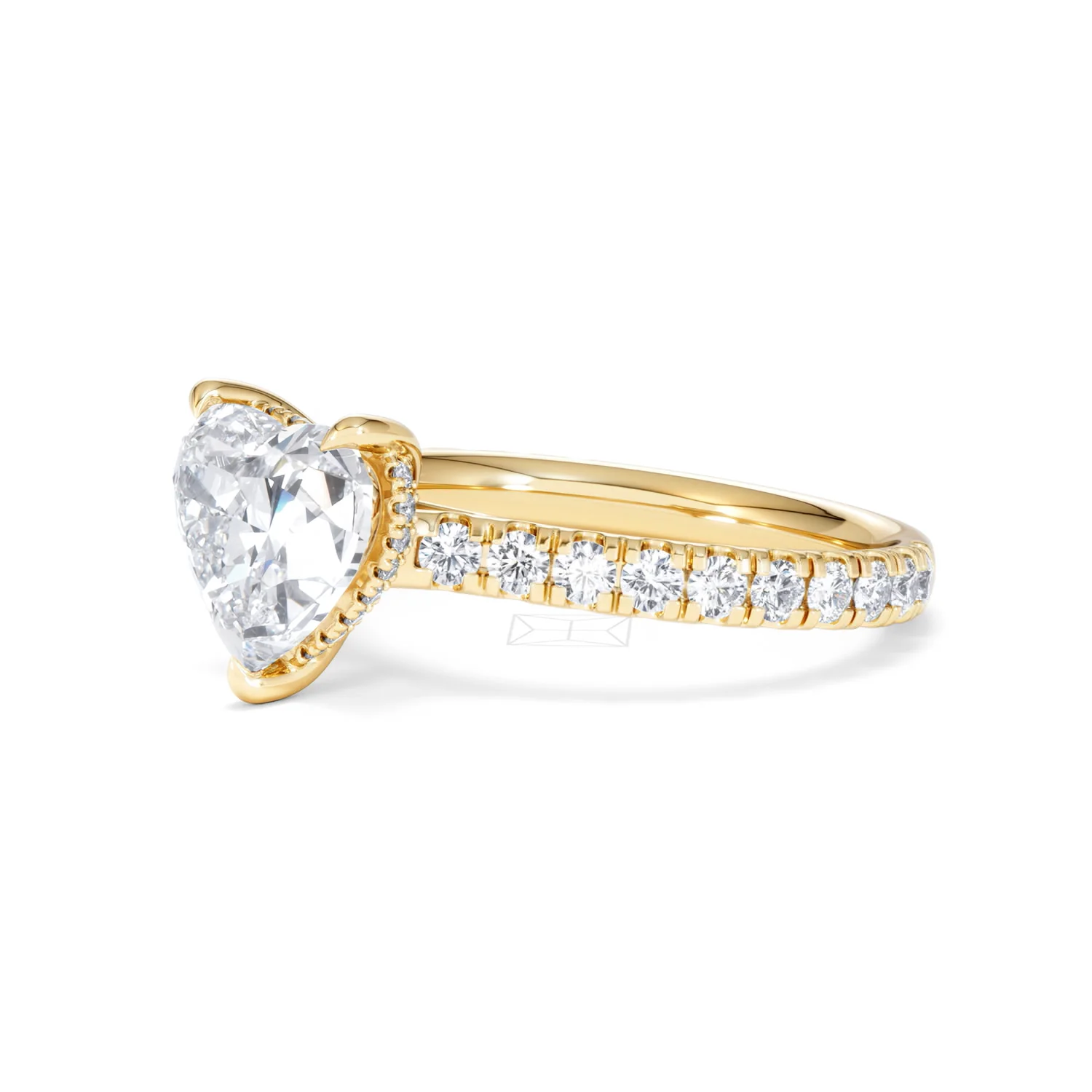 Amora Heart 2.55ct Hidden Halo Lab Diamond Engagement Ring With Side Stones Set in 18K Gold - Image 77