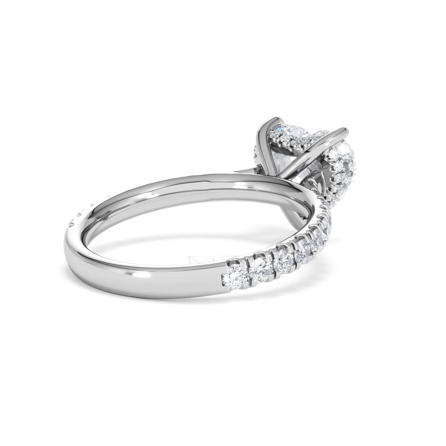 Amora Heart 2.55ct Hidden Halo Lab Diamond Engagement Ring With Side Stones Set in 18K Platinum - Image 39