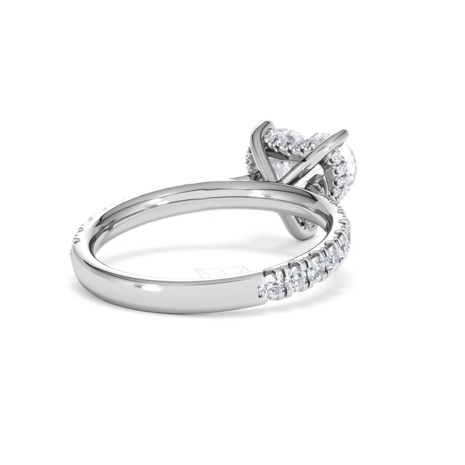 Amora Heart 2.55ct Hidden Halo Lab Diamond Engagement Ring With Side Stones Set in 18K Platinum - Image 41