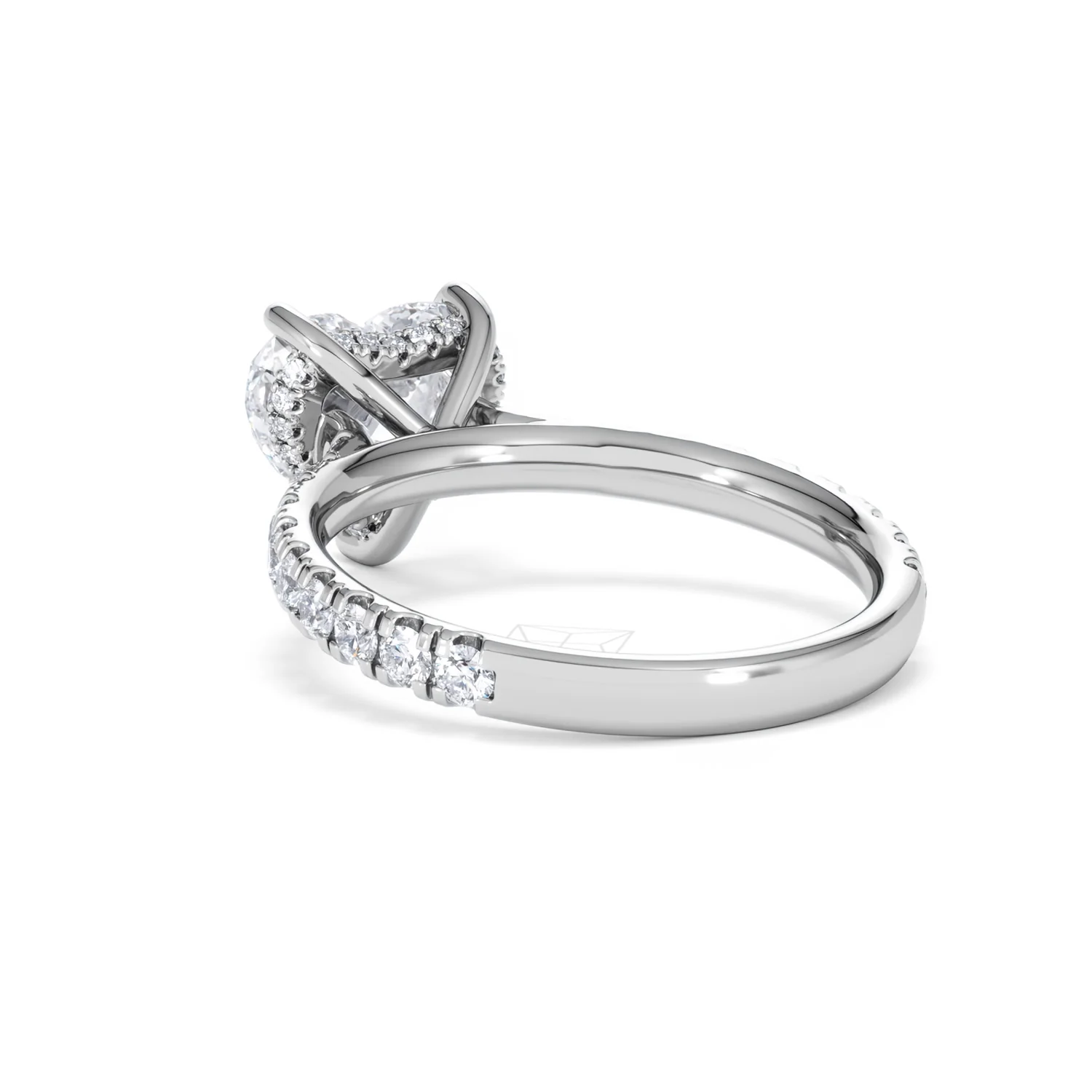 Amora Heart 2.55ct Hidden Halo Lab Diamond Engagement Ring With Side Stones Set in 18K Platinum - Image 55