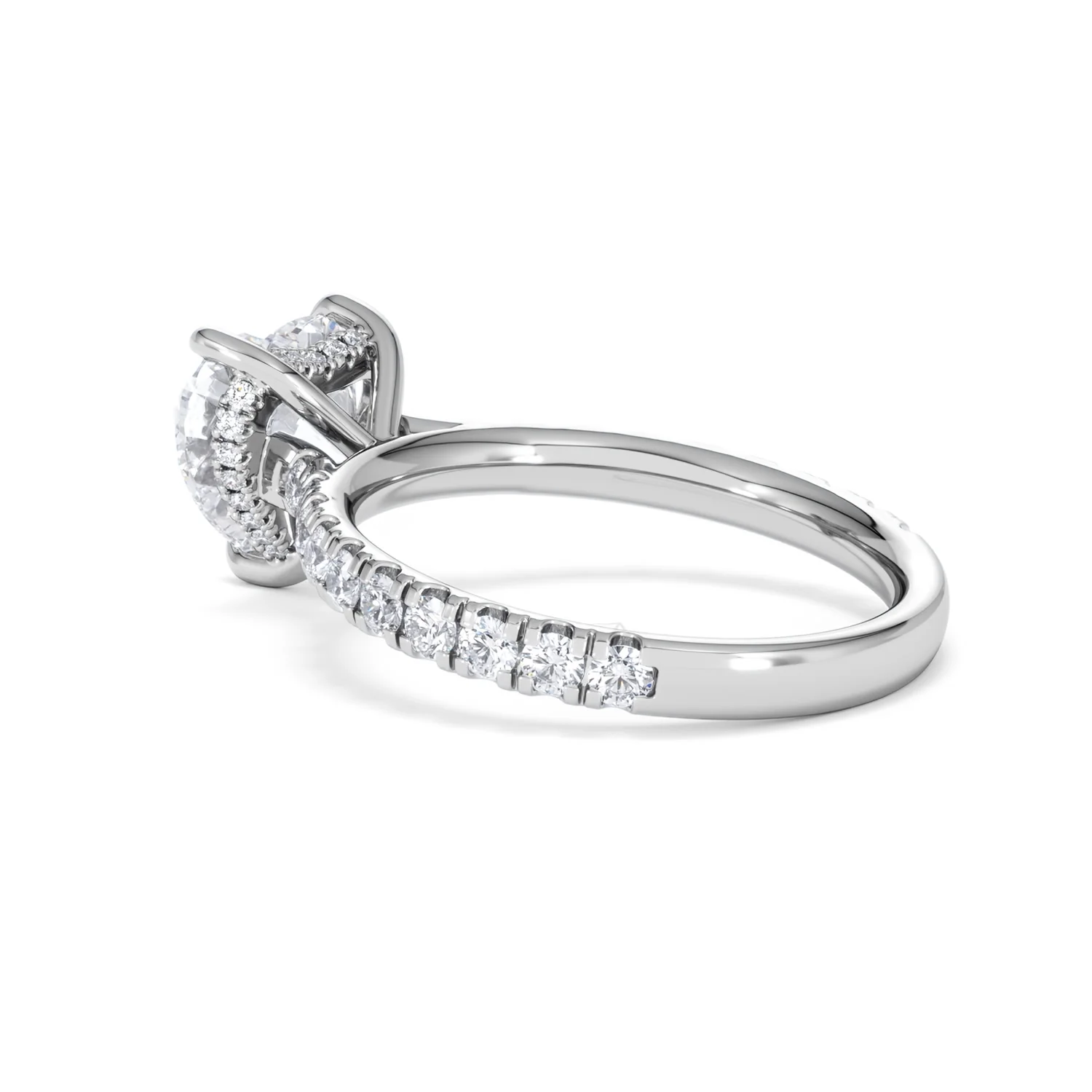 Amora Heart 2.55ct Hidden Halo Lab Diamond Engagement Ring With Side Stones Set in 18K Platinum - Image 60