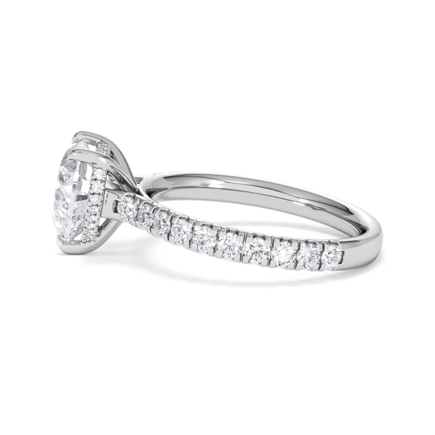 Amora Heart 2.55ct Hidden Halo Lab Diamond Engagement Ring With Side Stones Set in 18K Platinum - Image 68