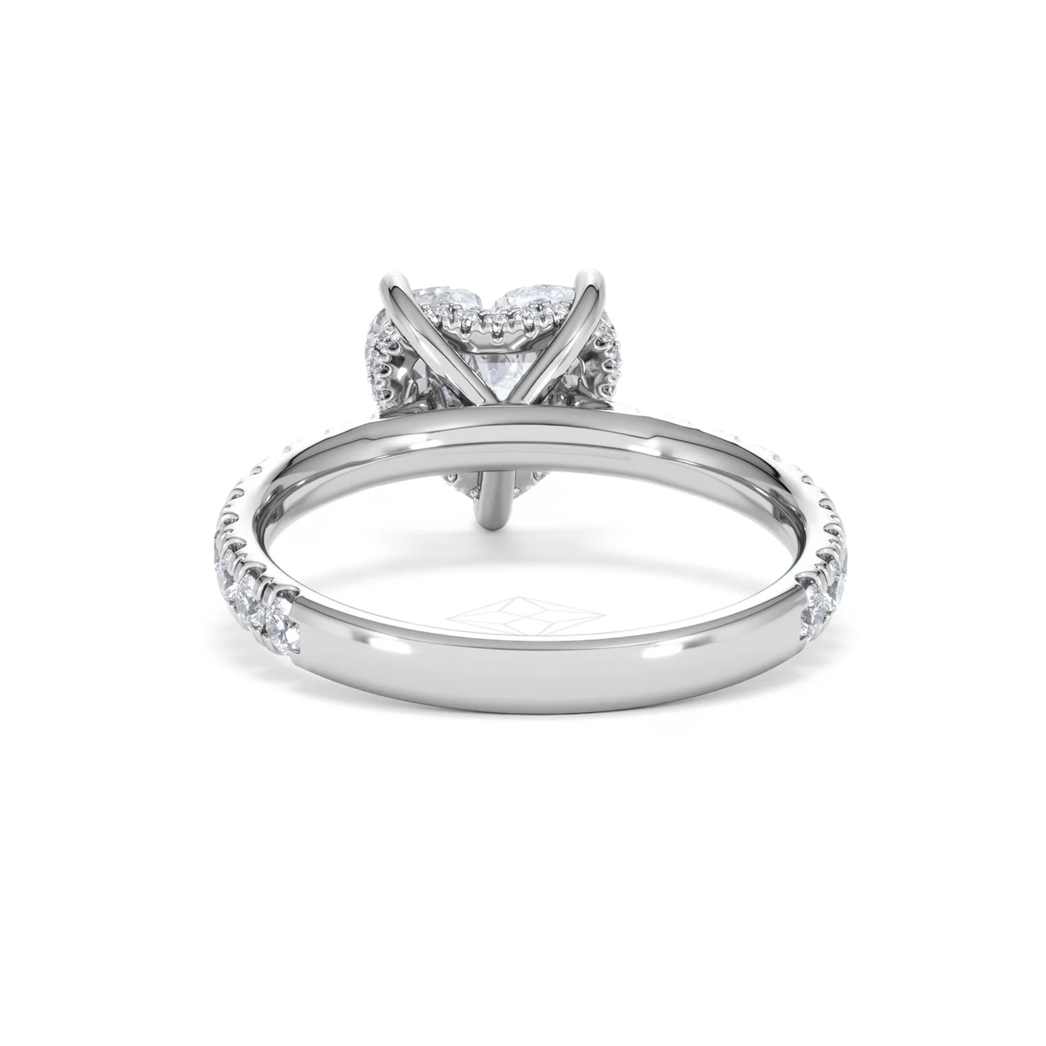 Amora Heart 2.55ct Hidden Halo Lab Diamond Engagement Ring With Side Stones Set in 18K White Gold - Image 49