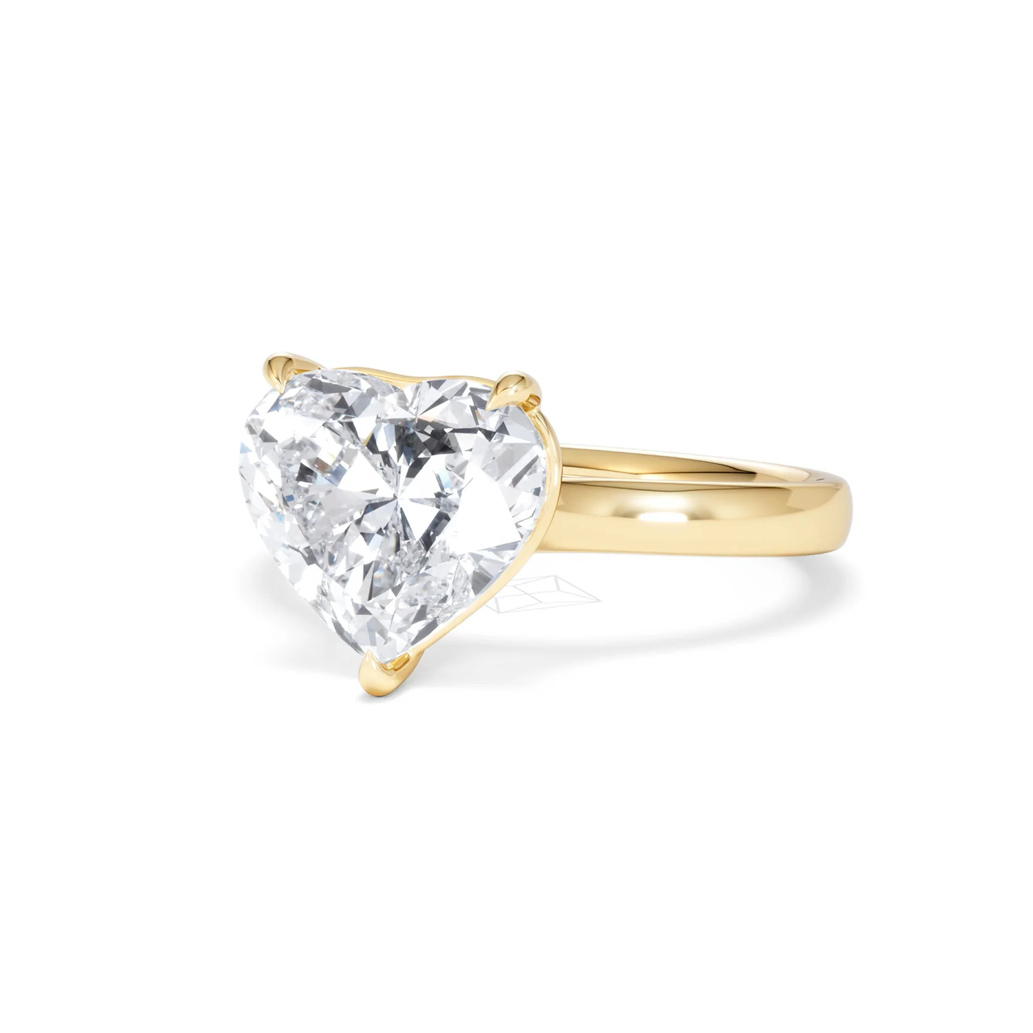 Amora Heart 3.00ct Lab Diamond Engagement Ring G/VS Set in 18K Gold - Image 83