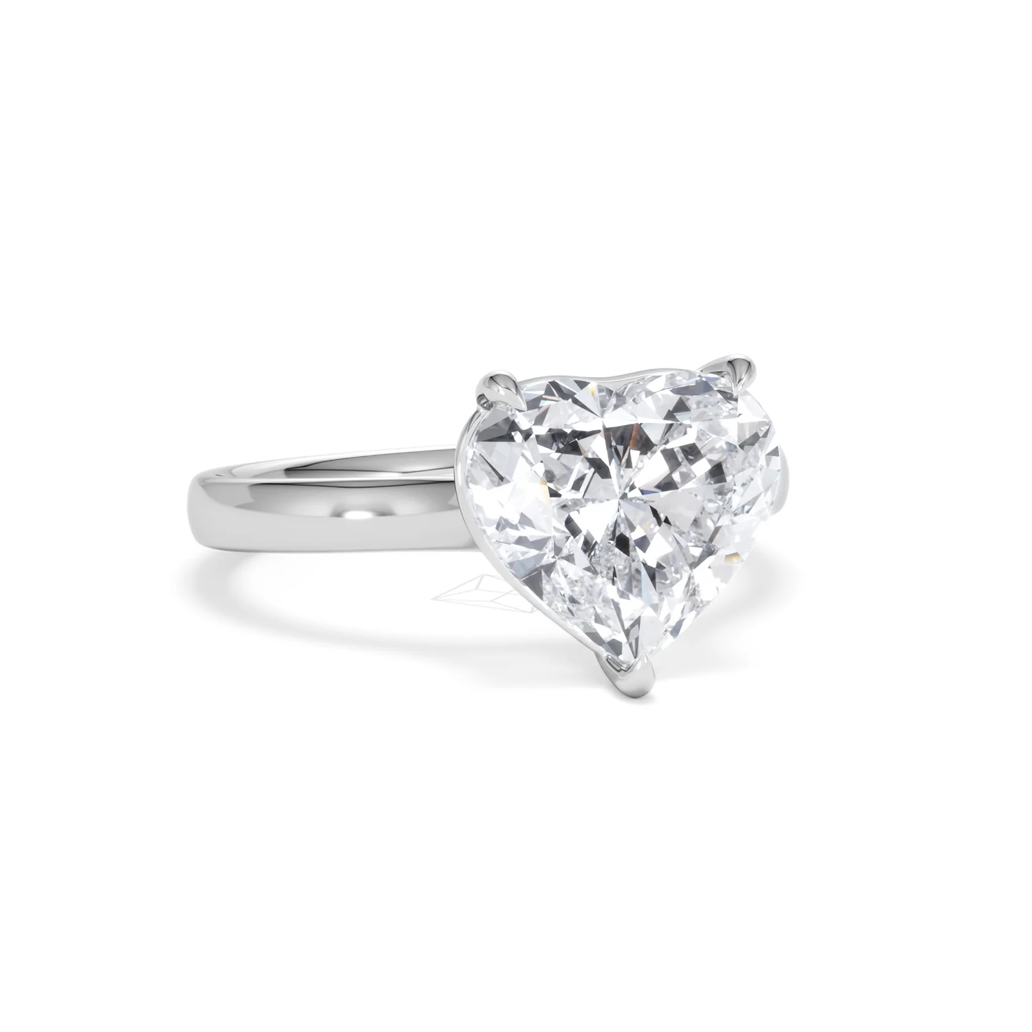 Amora Heart 3.00ct Lab Diamond Engagement Ring G/VS Set in 18K White Gold - Image 12