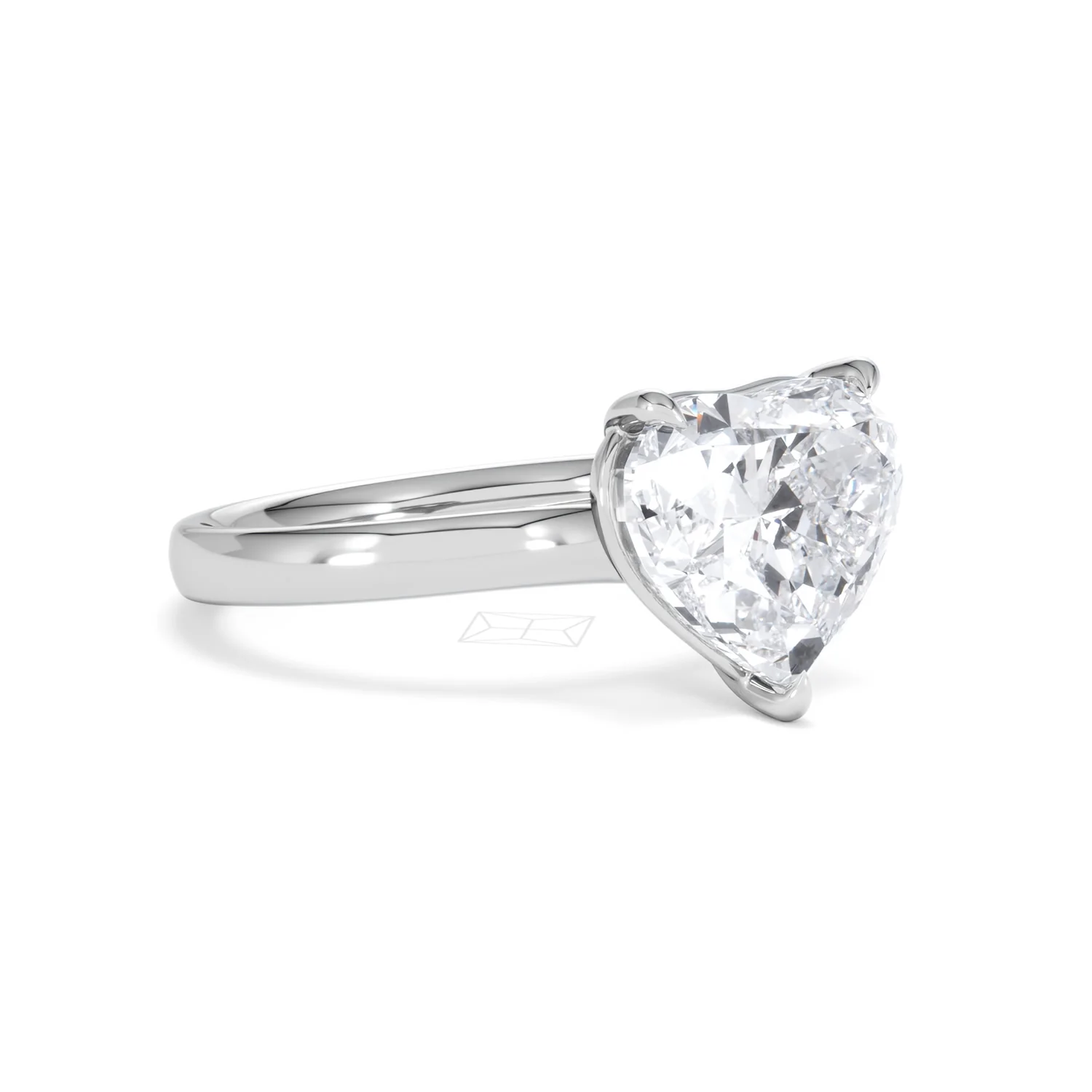 Amora Heart 3.00ct Lab Diamond Engagement Ring G/VS Set in 18K White Gold - Image 16