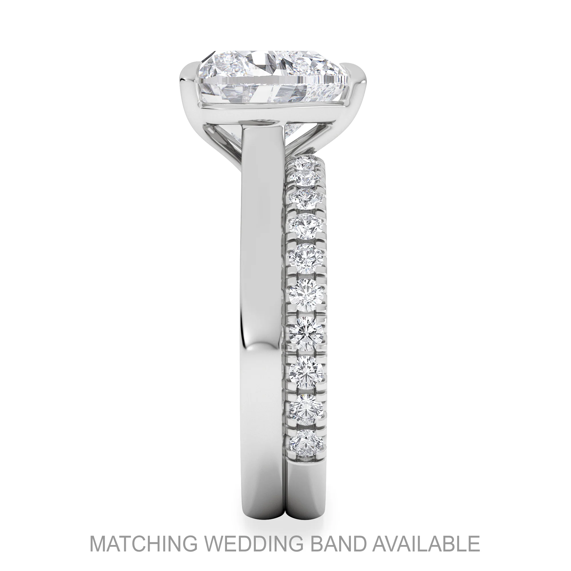 Amora Heart 3.00ct Lab Diamond Engagement Ring G/VS Set in 18K White Gold - Image 5