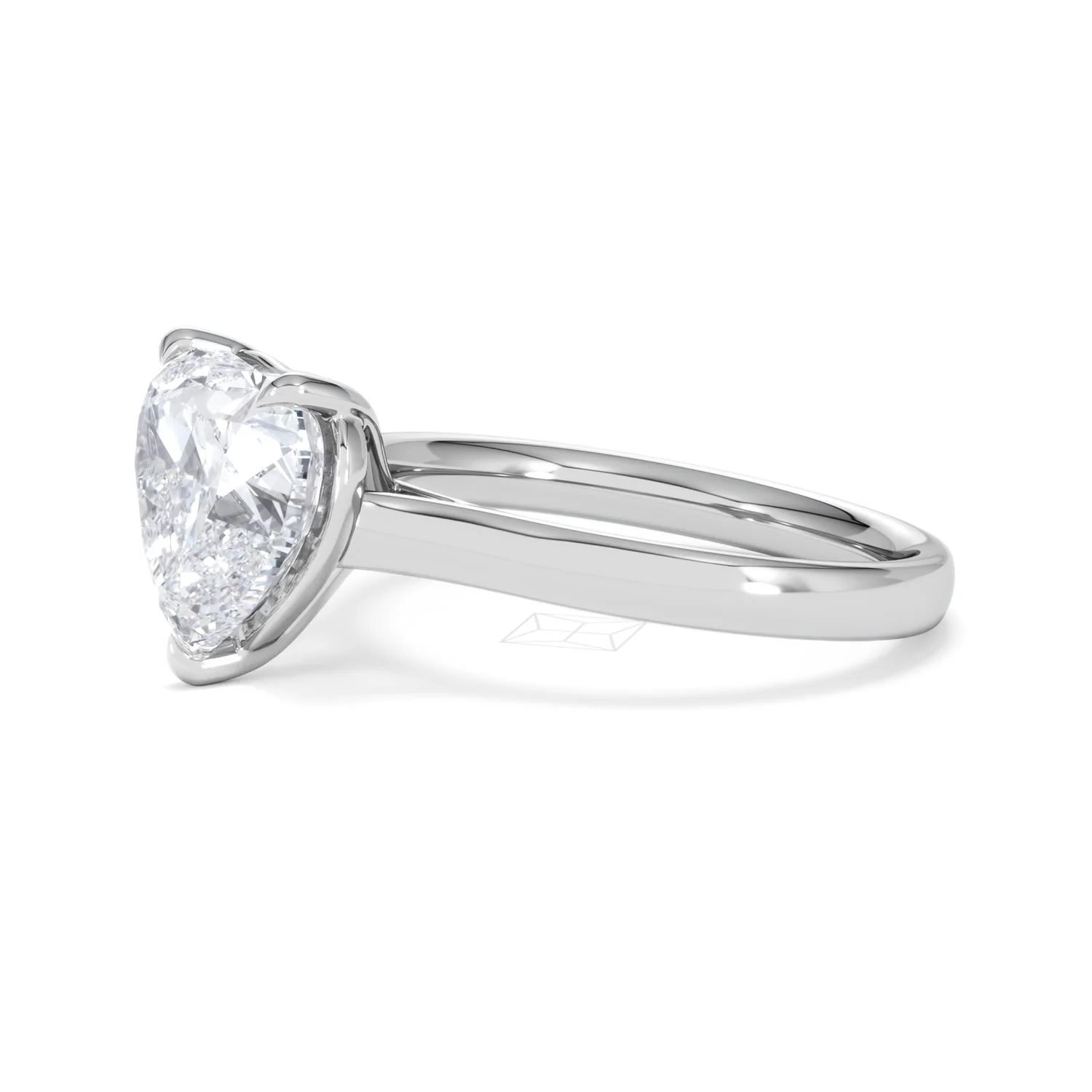 Amora Heart 3.00ct Lab Diamond Engagement Ring G/VS Set in 18K White Gold - Image 74
