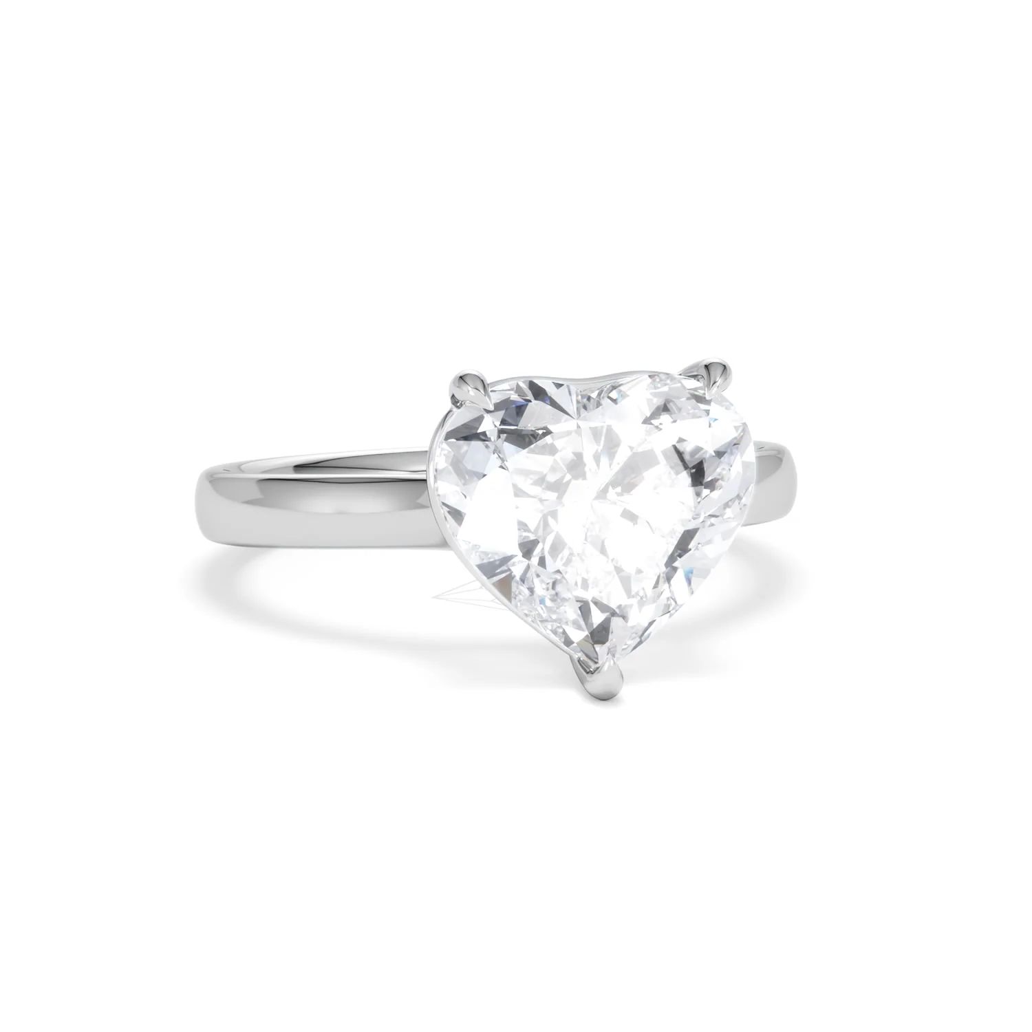 Amora Heart 3.00ct Lab Diamond Engagement Ring G/VS Set in Platinum - Image 11
