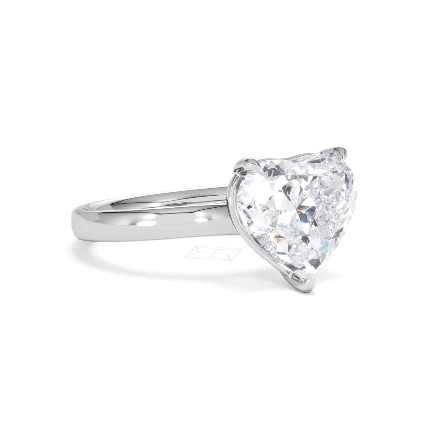 Amora Heart 3.00ct Lab Diamond Engagement Ring G/VS Set in Platinum - Image 15