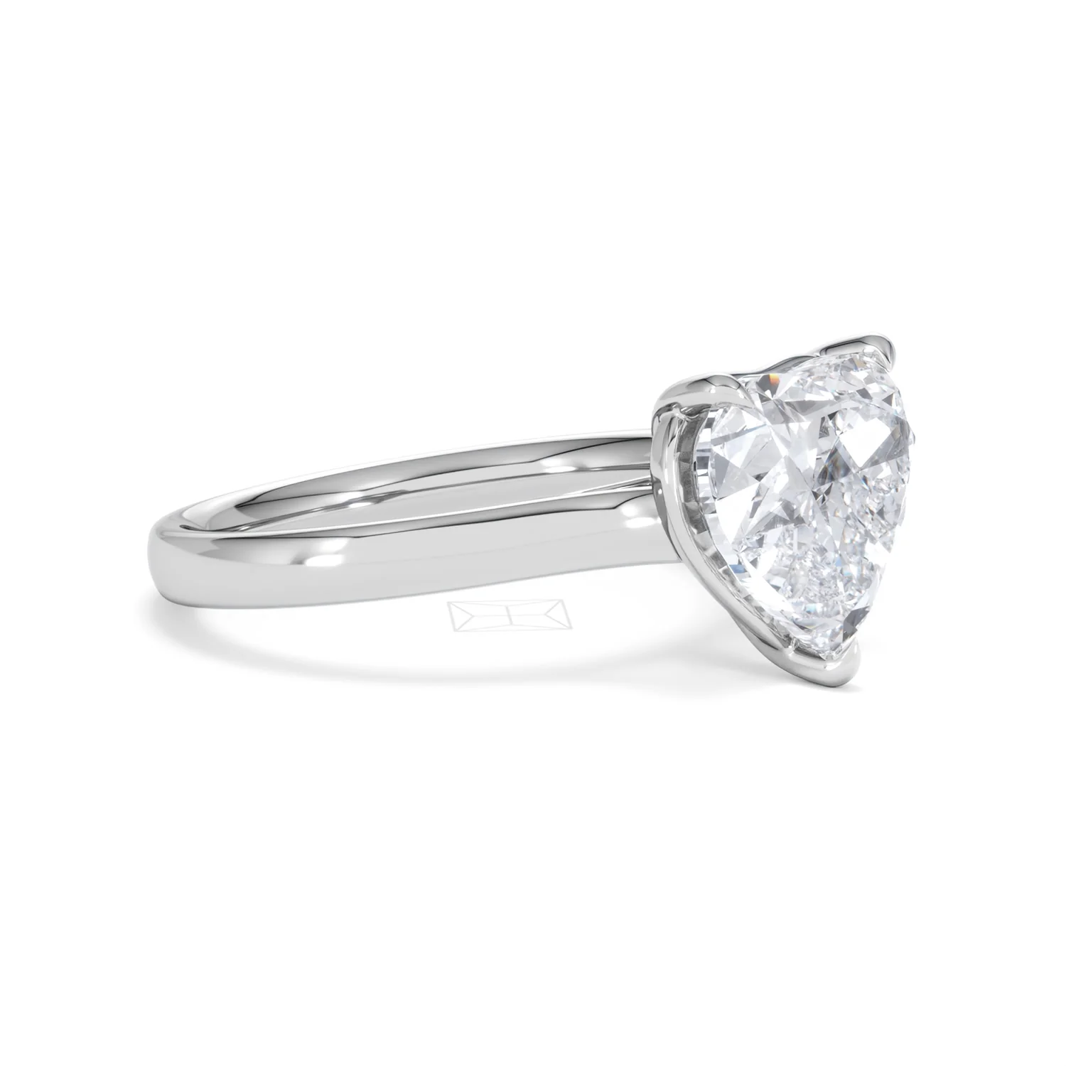 Amora Heart 3.00ct Lab Diamond Engagement Ring G/VS Set in Platinum - Image 19