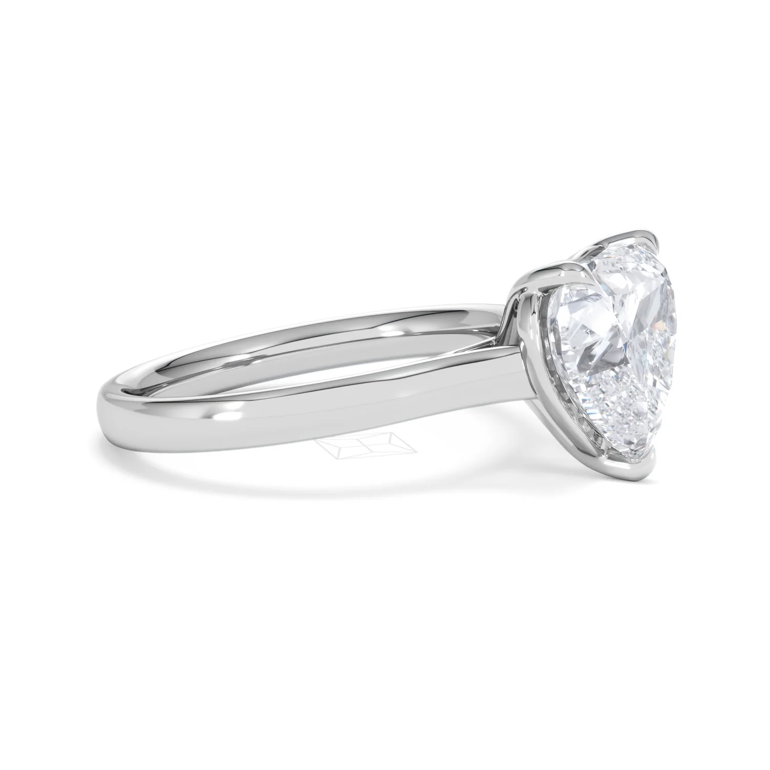 Amora Heart 3.00ct Lab Diamond Engagement Ring G/VS Set in Platinum - Image 22