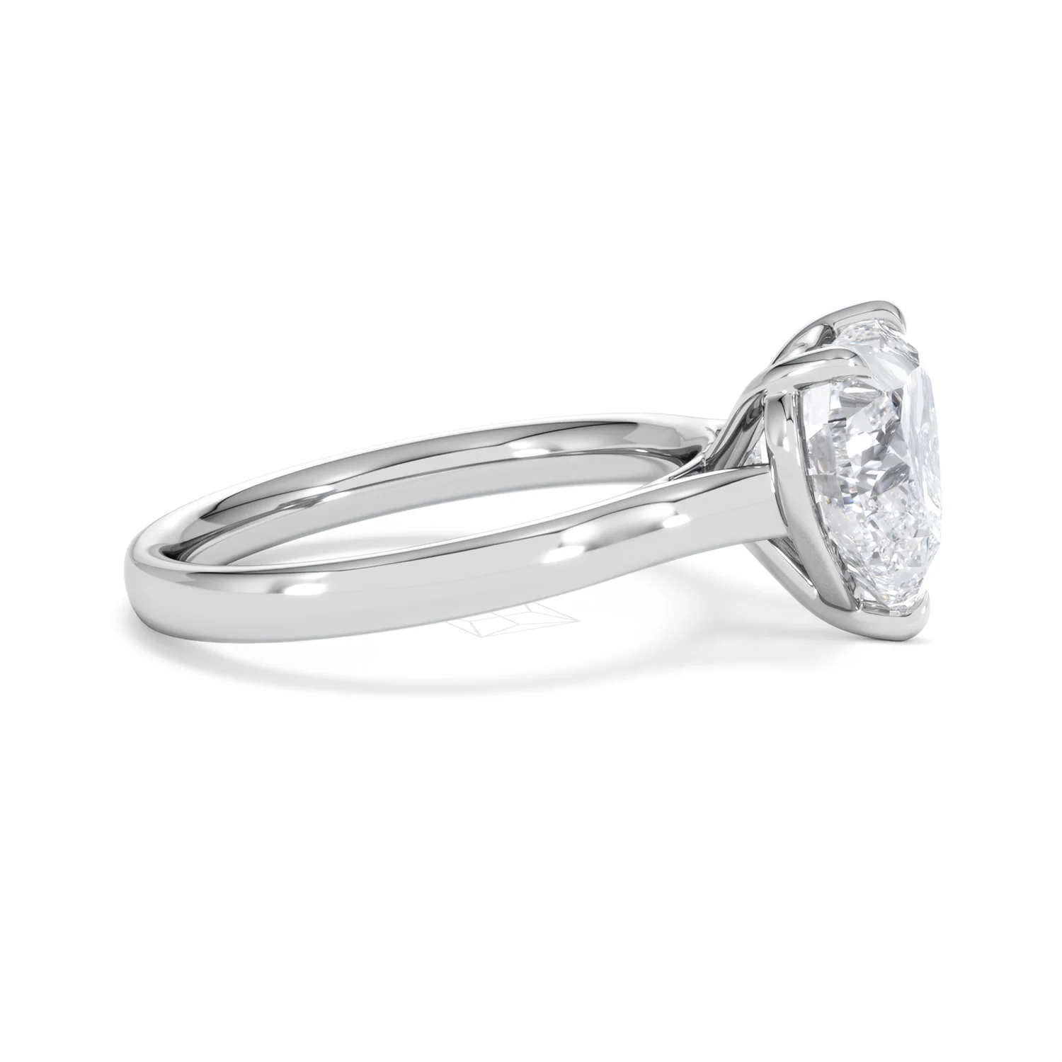 Amora Heart 3.00ct Lab Diamond Engagement Ring G/VS Set in Platinum - Image 25
