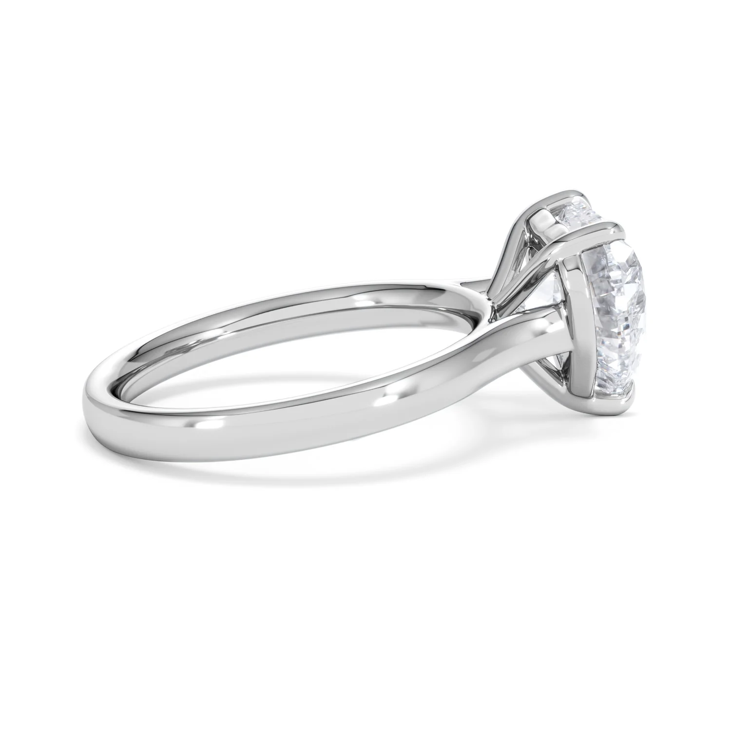 Amora Heart 3.00ct Lab Diamond Engagement Ring G/VS Set in Platinum - Image 30