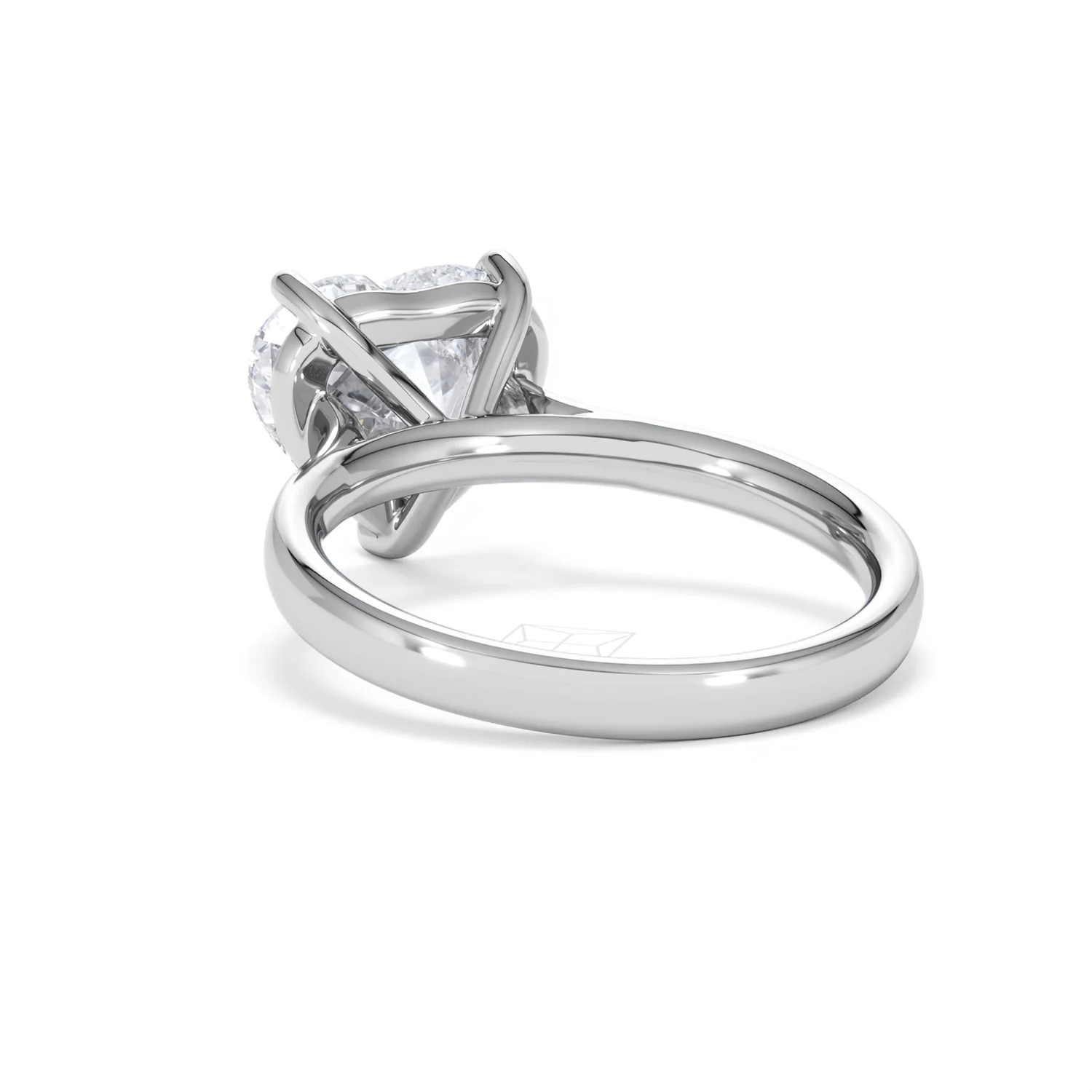 Amora Heart 3.00ct Lab Diamond Engagement Ring G/VS Set in Platinum - Image 54