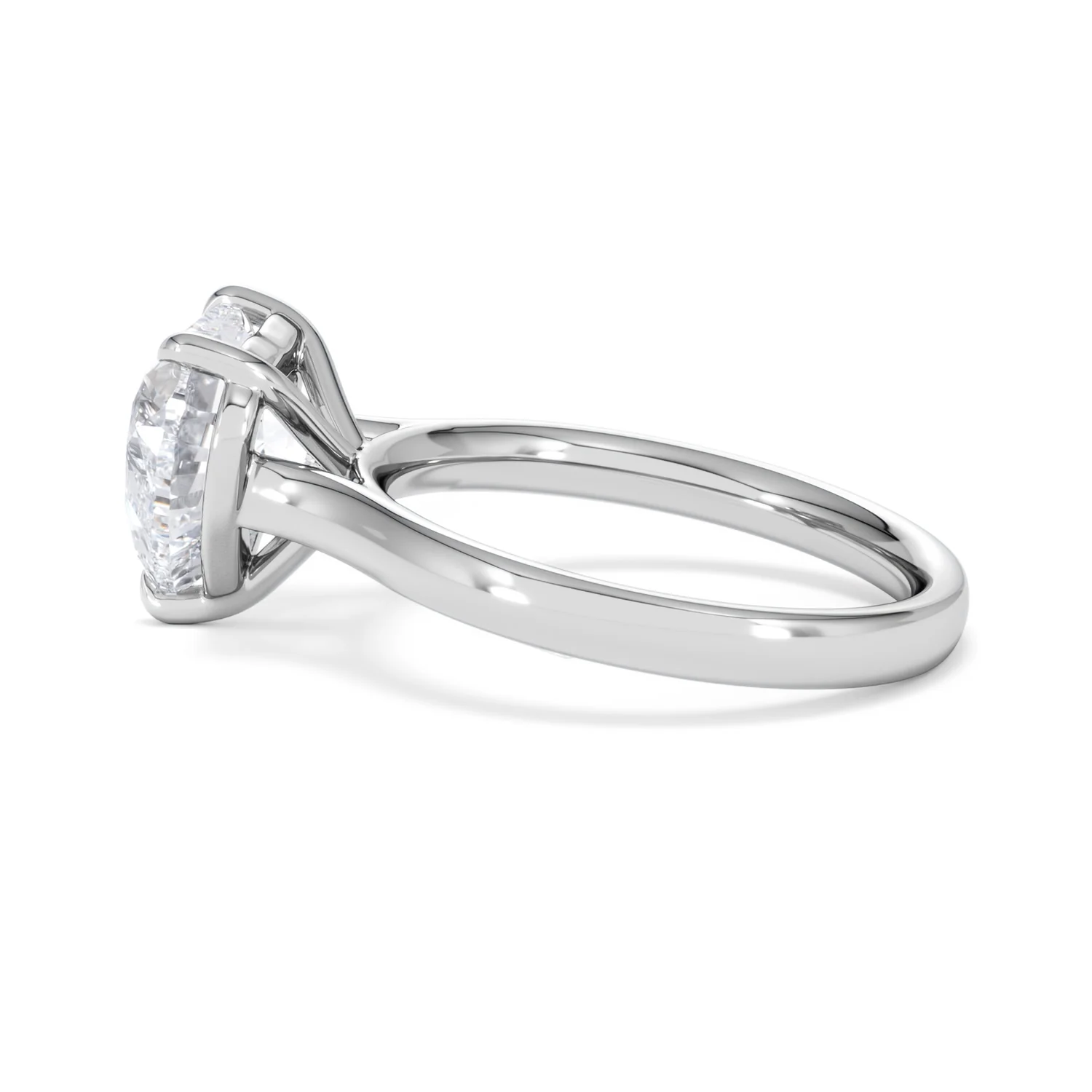 Amora Heart 3.00ct Lab Diamond Engagement Ring G/VS Set in Platinum - Image 66