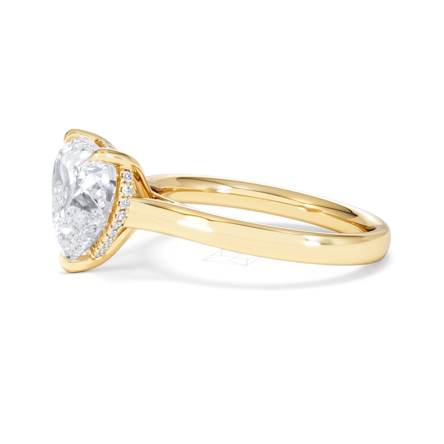 Amora Heart 3.11ct Hidden Halo Lab Diamond Engagement Ring G/VS Set in 18K Gold - Image 72