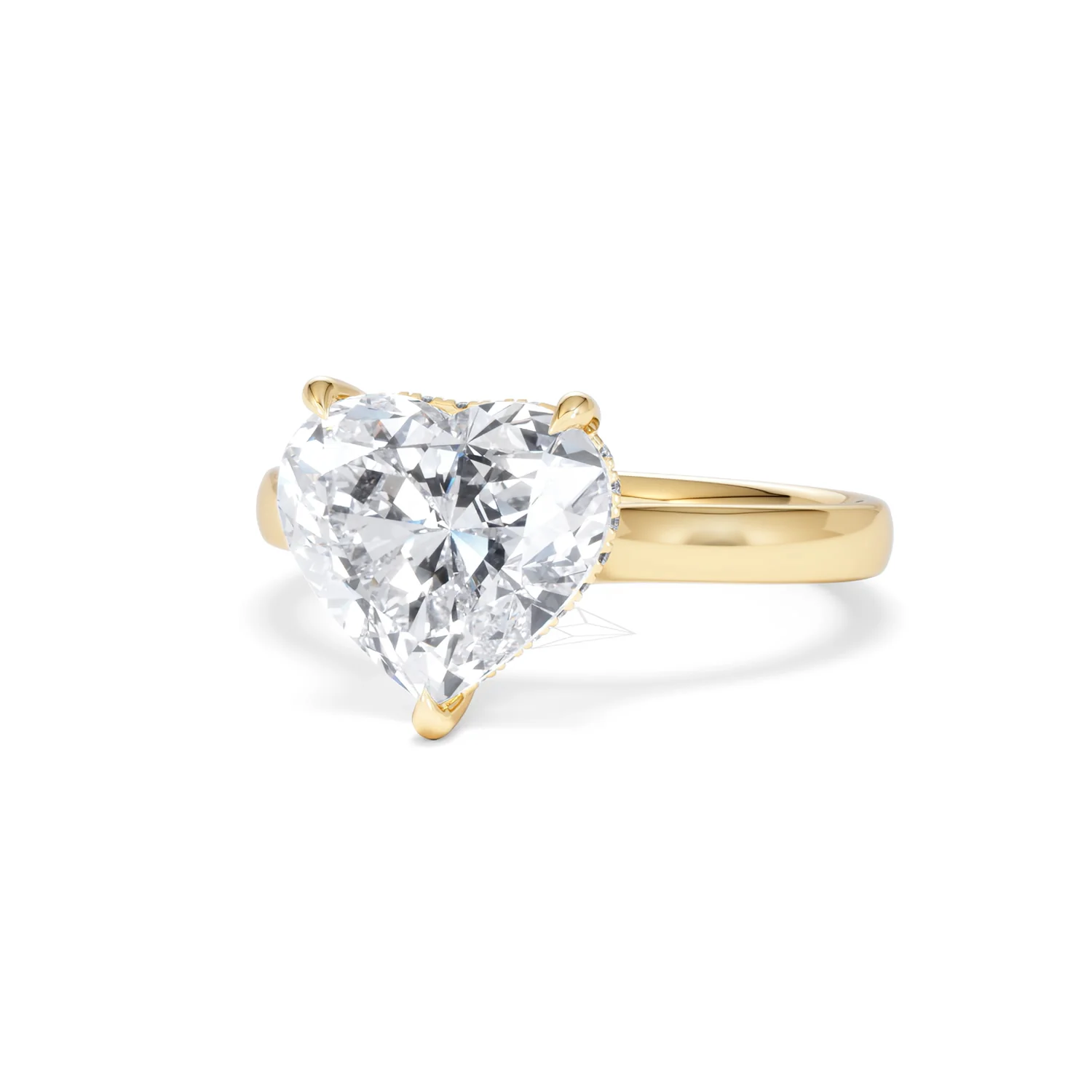 Amora Heart 3.11ct Hidden Halo Lab Diamond Engagement Ring G/VS Set in 18K Gold - Image 84