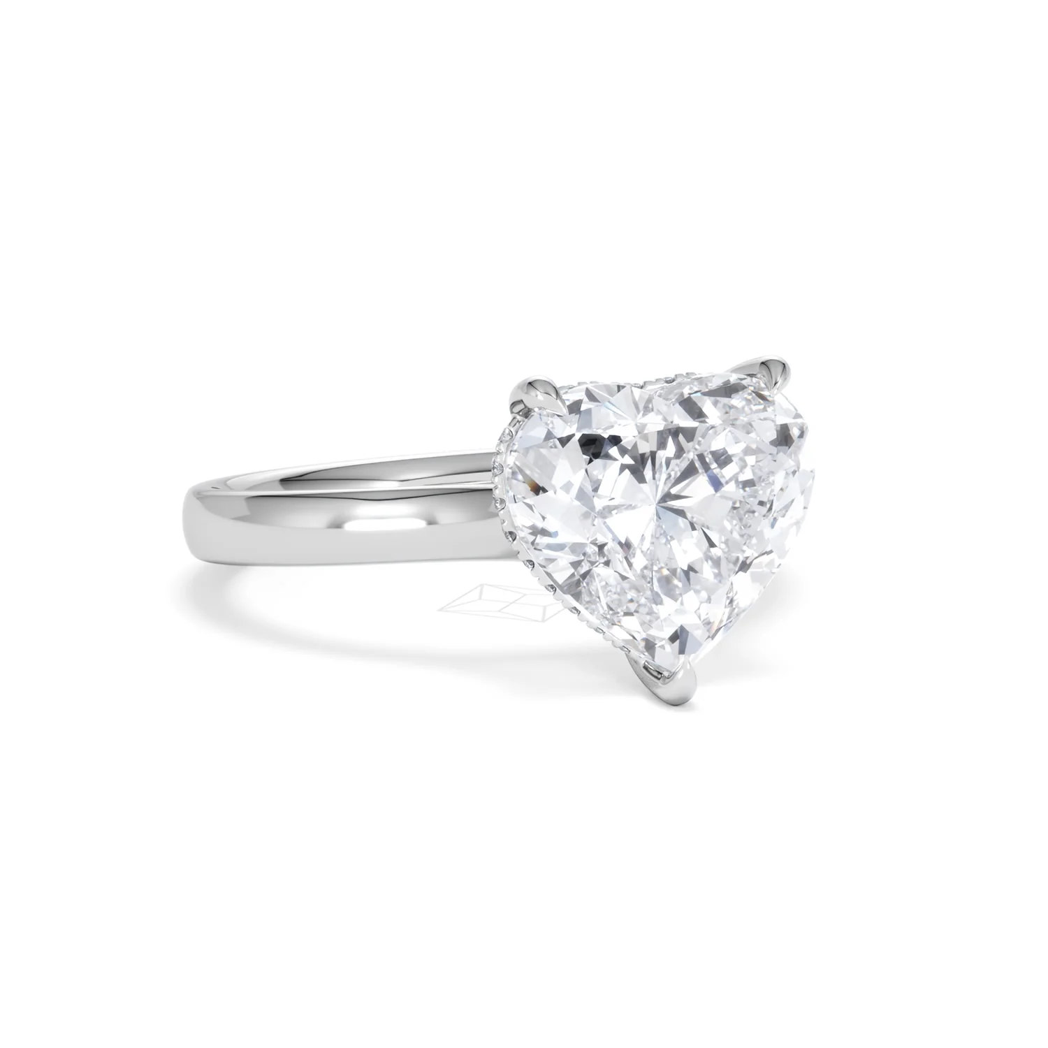 Amora Heart 3.11ct Hidden Halo Lab Diamond Engagement Ring G/VS Set in 18K White Gold - Image 13