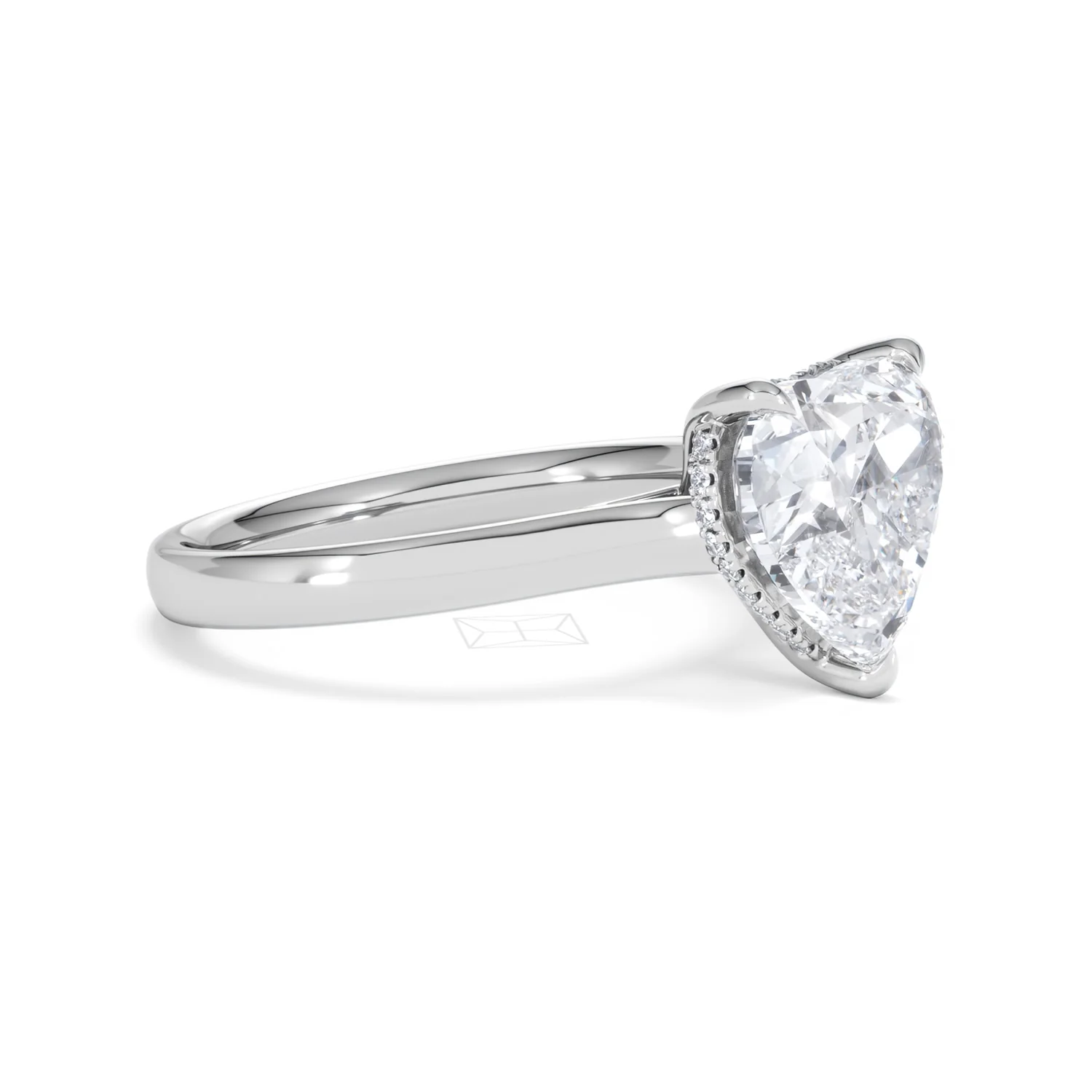 Amora Heart 3.11ct Hidden Halo Lab Diamond Engagement Ring G/VS Set in 18K White Gold - Image 20