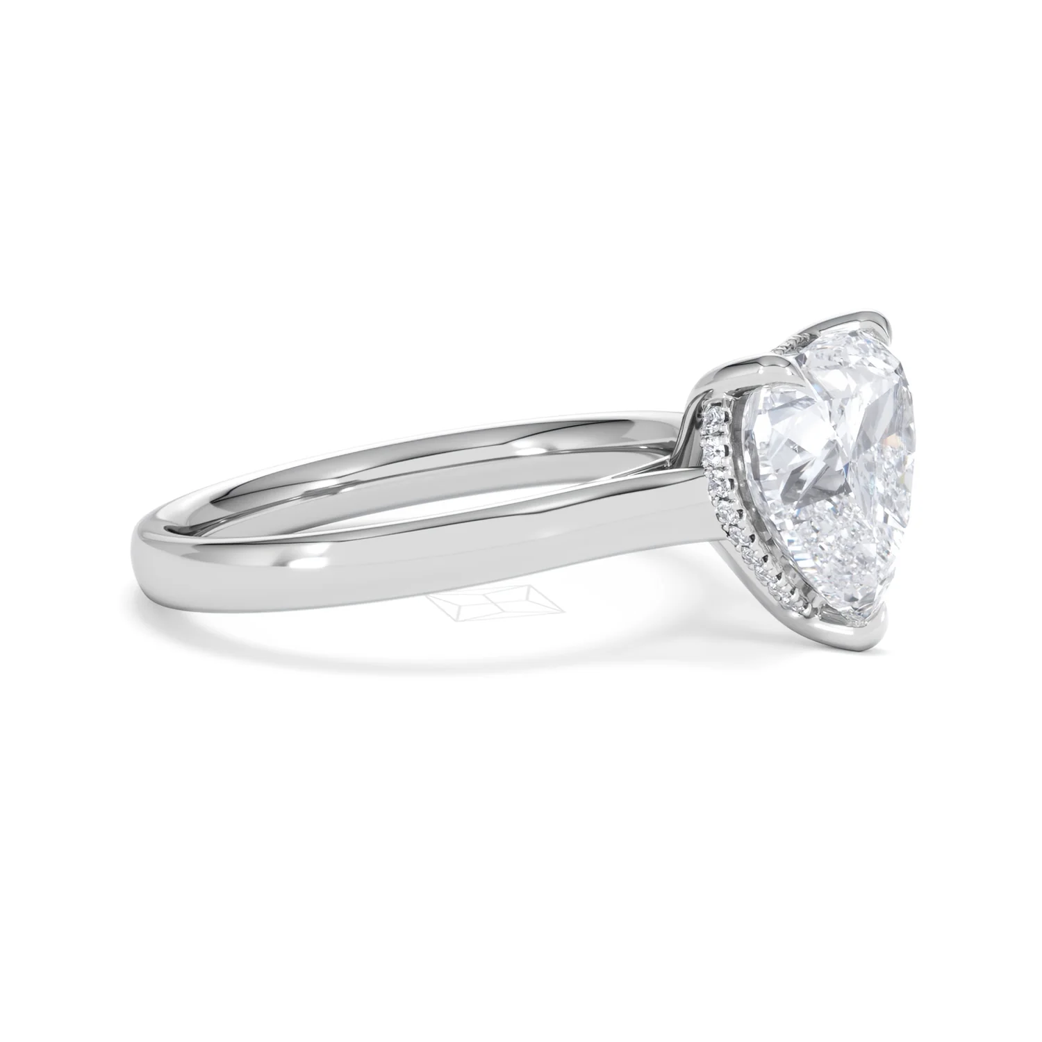 Amora Heart 3.11ct Hidden Halo Lab Diamond Engagement Ring G/VS Set in 18K White Gold - Image 22