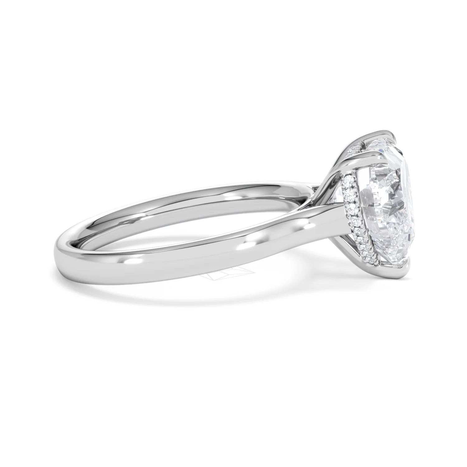 Amora Heart 3.11ct Hidden Halo Lab Diamond Engagement Ring G/VS Set in 18K White Gold - Image 26