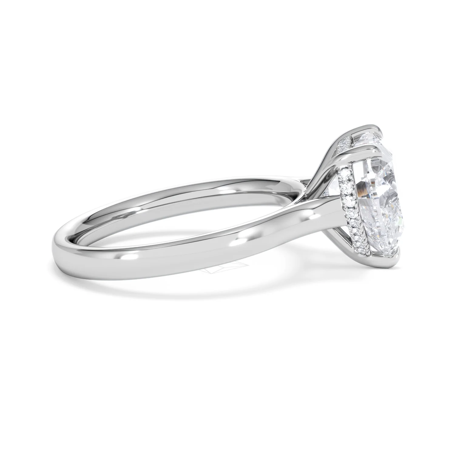 Amora Heart 3.11ct Hidden Halo Lab Diamond Engagement Ring G/VS Set in 18K White Gold - Image 27