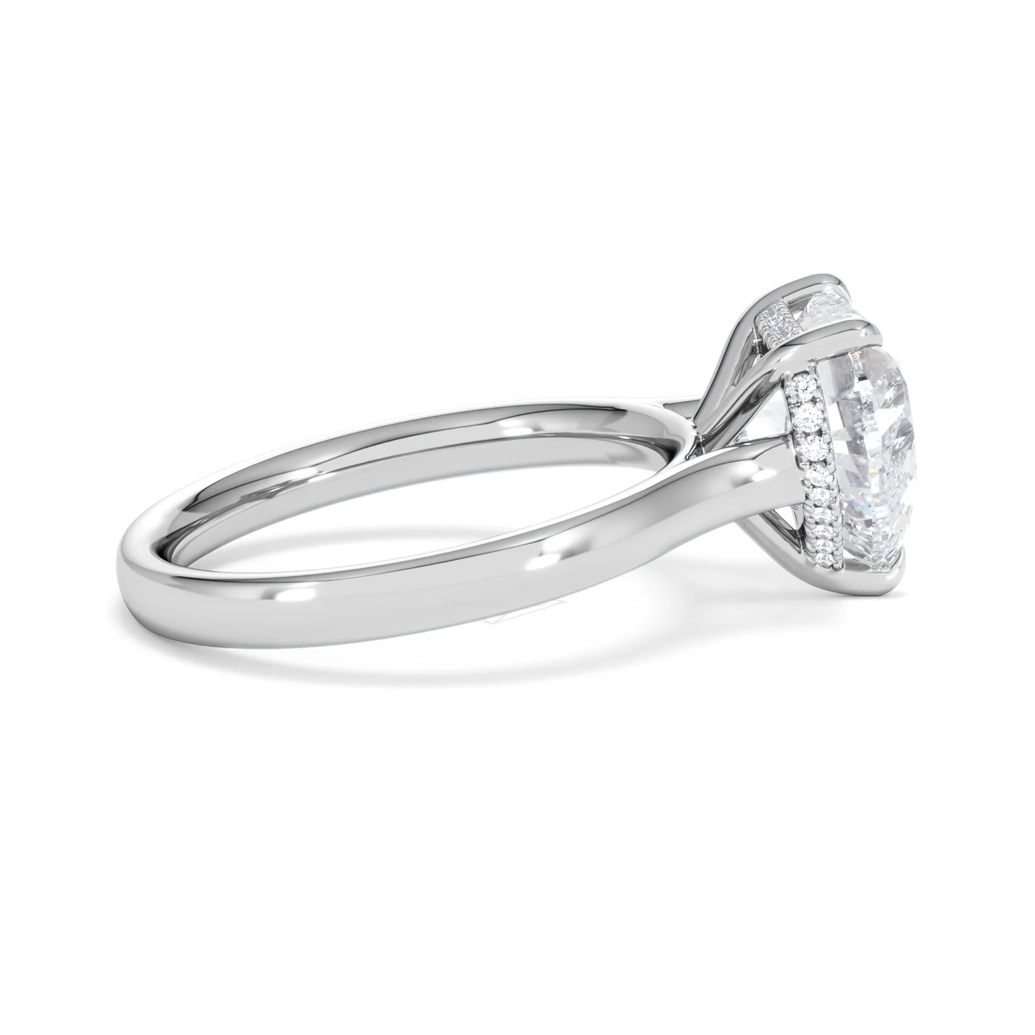 Amora Heart 3.11ct Hidden Halo Lab Diamond Engagement Ring G/VS Set in 18K White Gold - Image 29