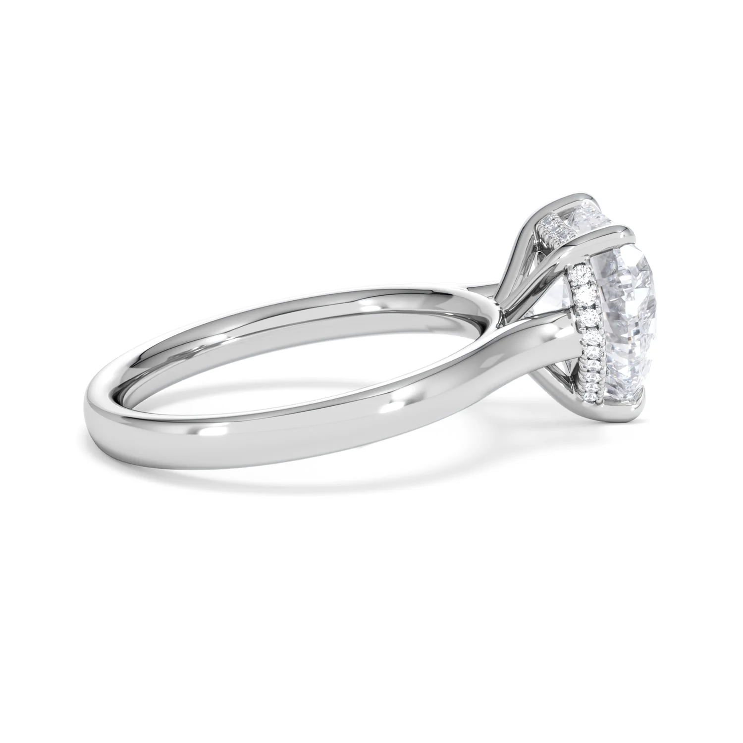 Amora Heart 3.11ct Hidden Halo Lab Diamond Engagement Ring G/VS Set in 18K White Gold - Image 30