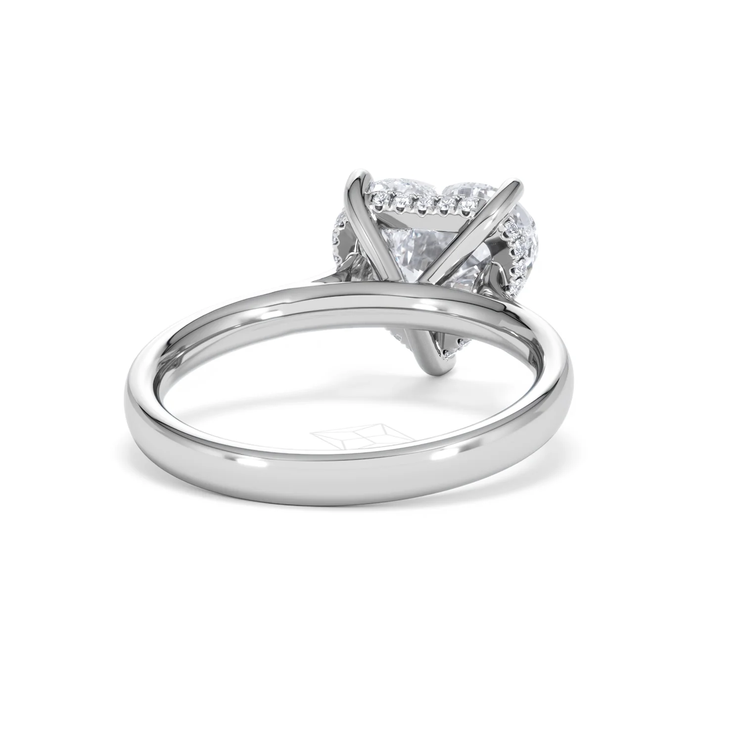 Amora Heart 3.11ct Hidden Halo Lab Diamond Engagement Ring G/VS Set in 18K White Gold - Image 44