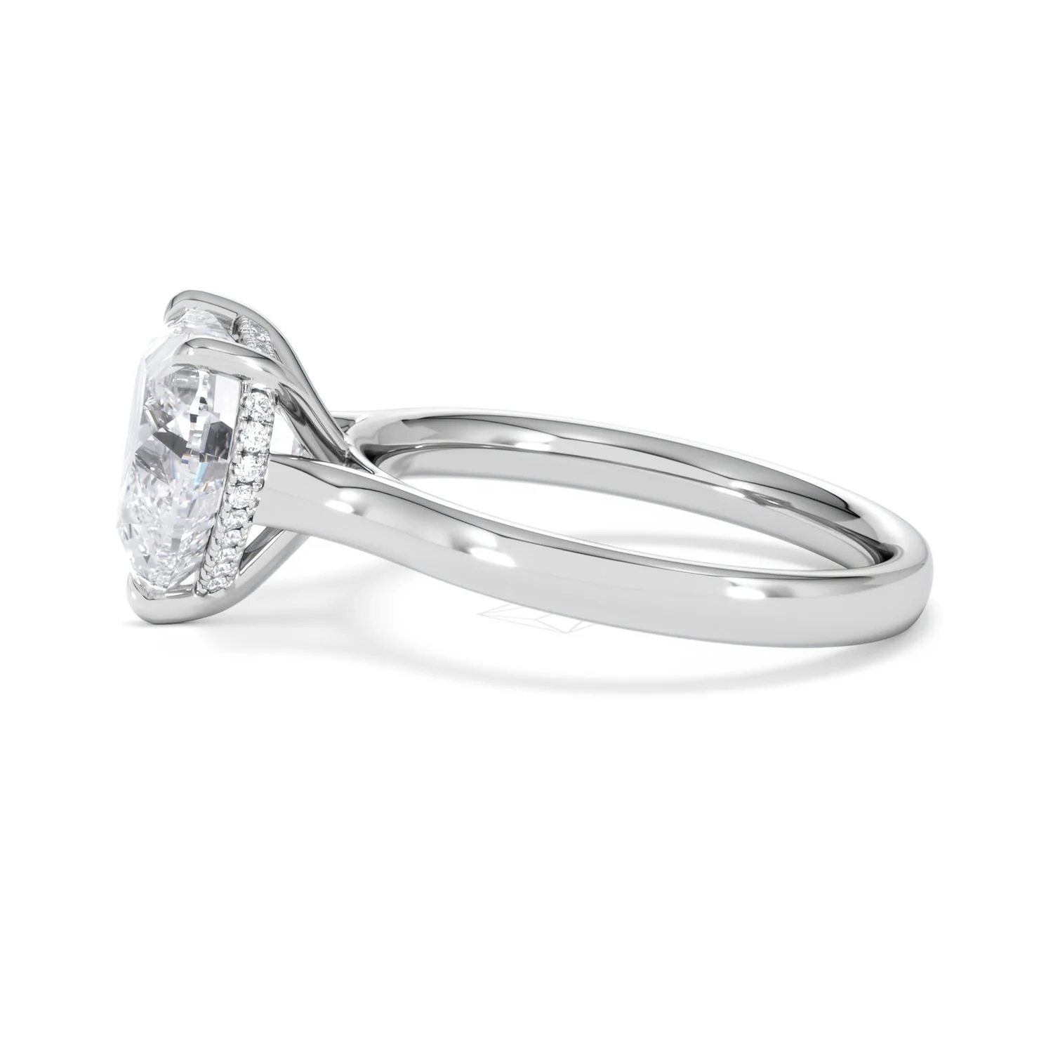 Amora Heart 3.11ct Hidden Halo Lab Diamond Engagement Ring G/VS Set in 18K White Gold - Image 69