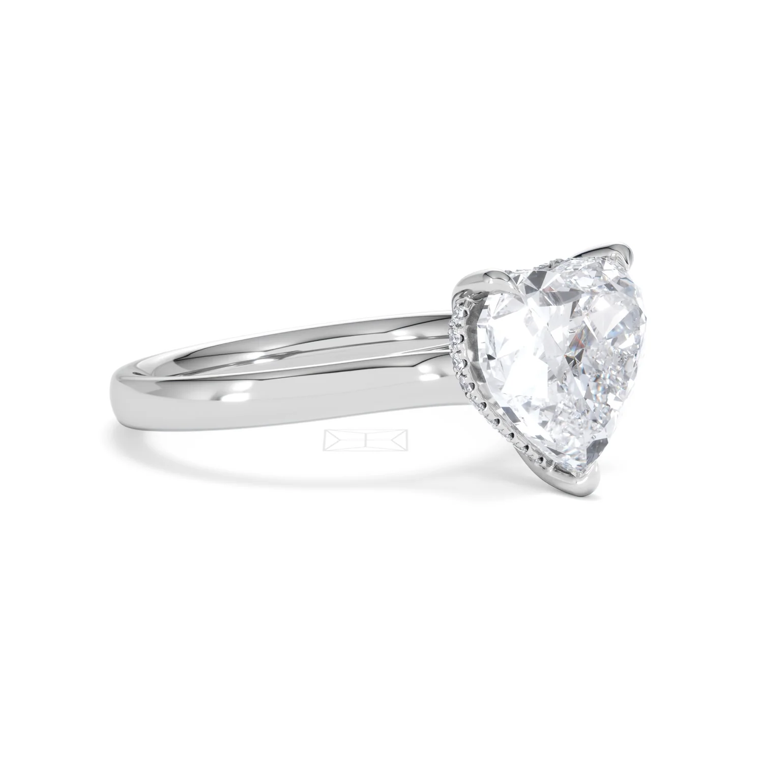 Amora Heart 3.11ct Hidden Halo Lab Diamond Engagement Ring G/VS Set in Platinum - Image 18