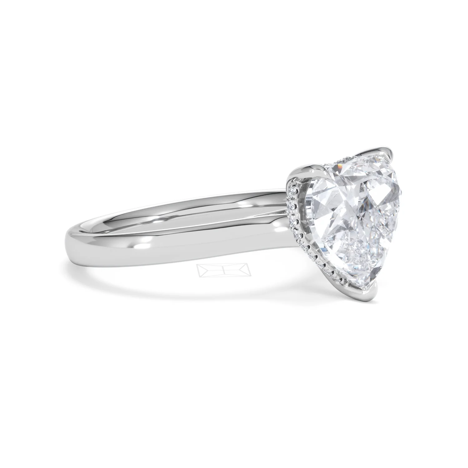 Amora Heart 3.11ct Hidden Halo Lab Diamond Engagement Ring G/VS Set in Platinum - Image 19