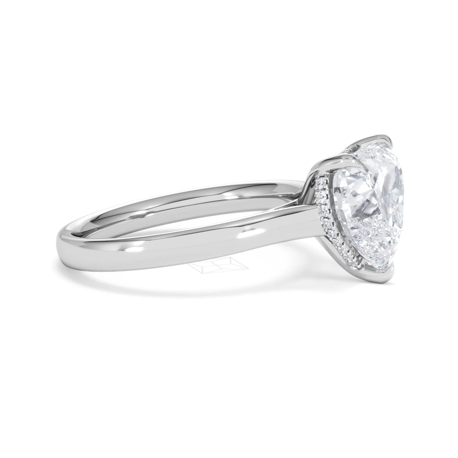 Amora Heart 3.11ct Hidden Halo Lab Diamond Engagement Ring G/VS Set in Platinum - Image 23