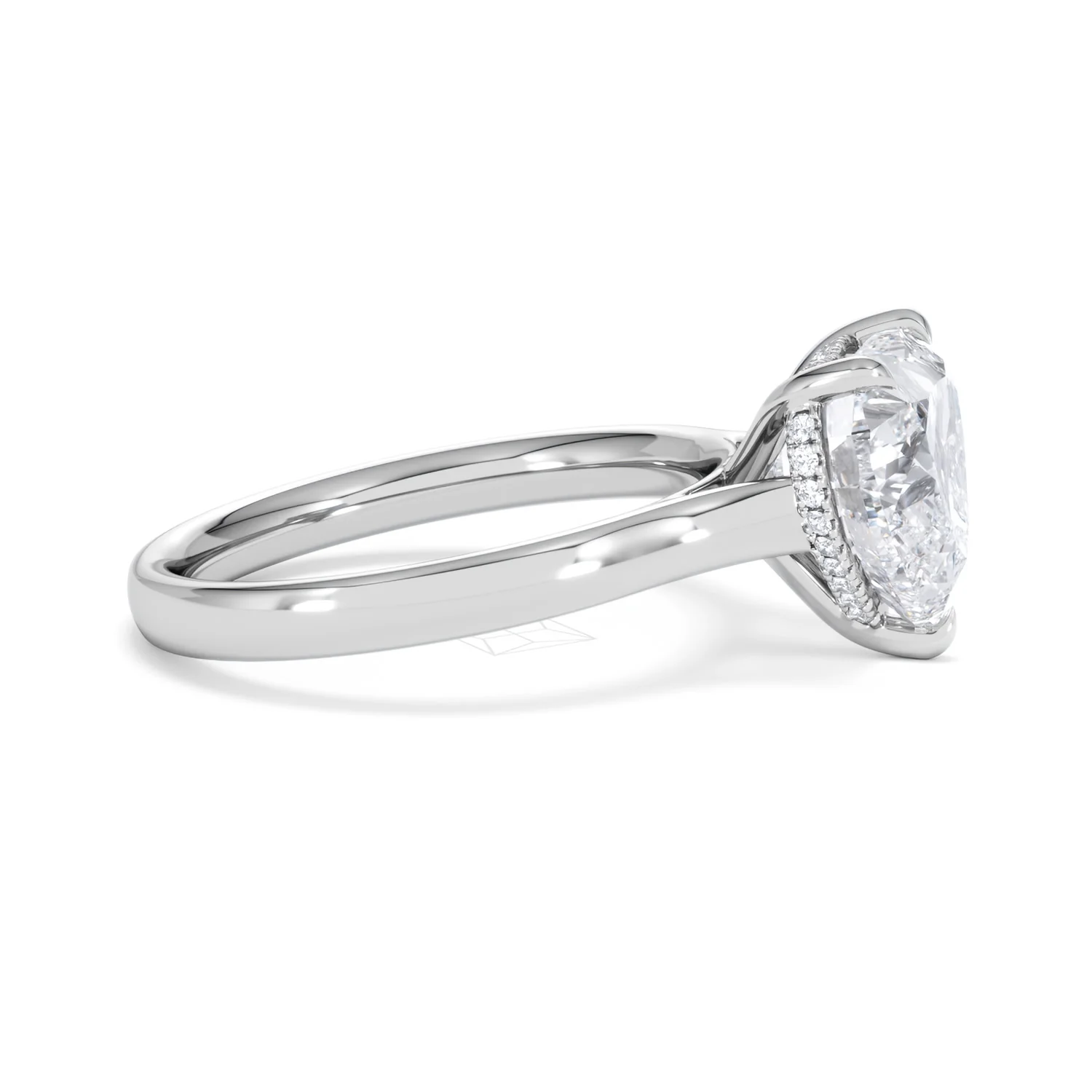 Amora Heart 3.11ct Hidden Halo Lab Diamond Engagement Ring G/VS Set in Platinum - Image 25
