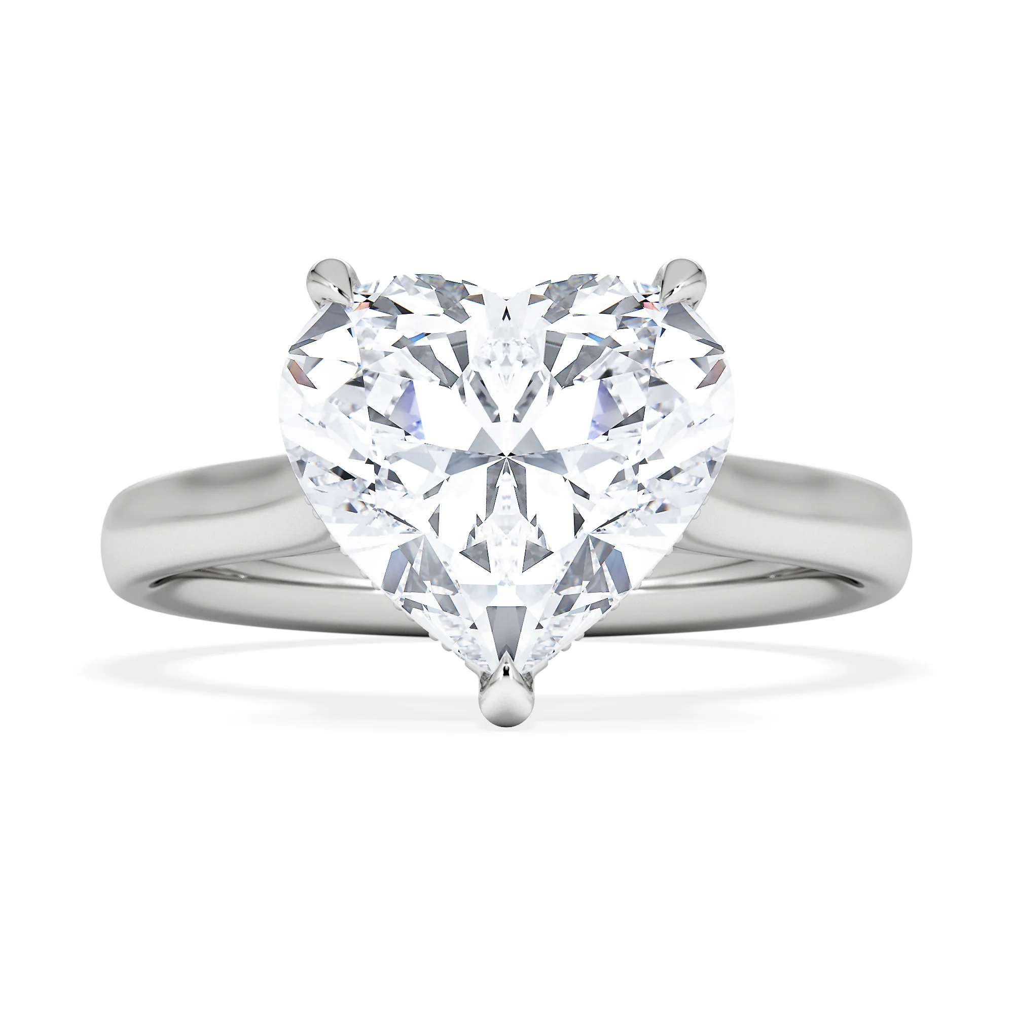 Amora Heart 3.11ct Hidden Halo Lab Diamond Engagement Ring G/VS Set in Platinum - Image 6