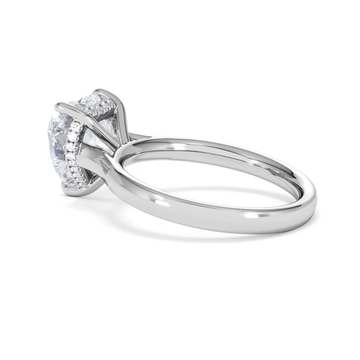 Amora Heart 3.11ct Hidden Halo Lab Diamond Engagement Ring G/VS Set in Platinum - Image 62