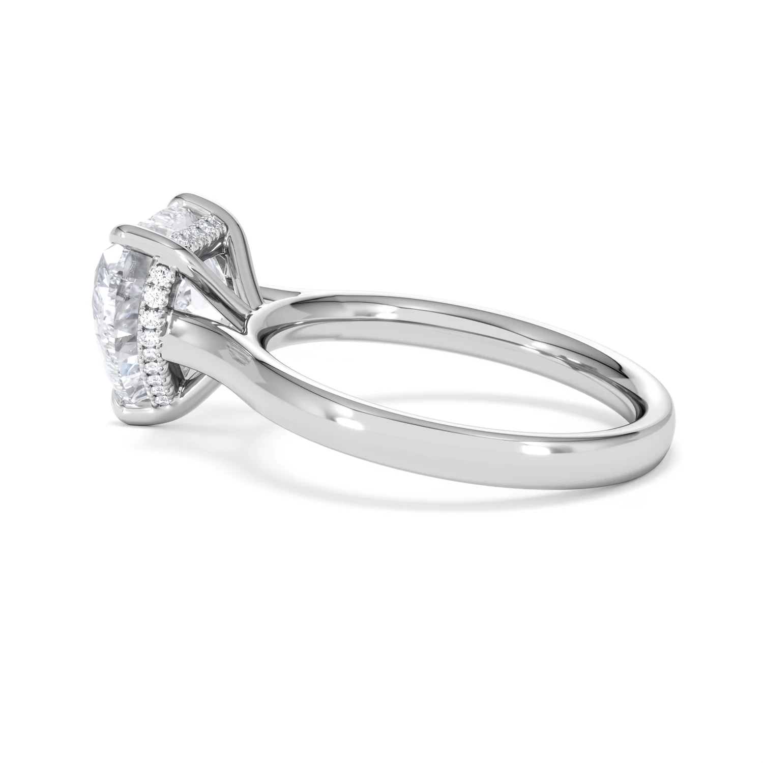 Amora Heart 3.11ct Hidden Halo Lab Diamond Engagement Ring G/VS Set in Platinum - Image 64