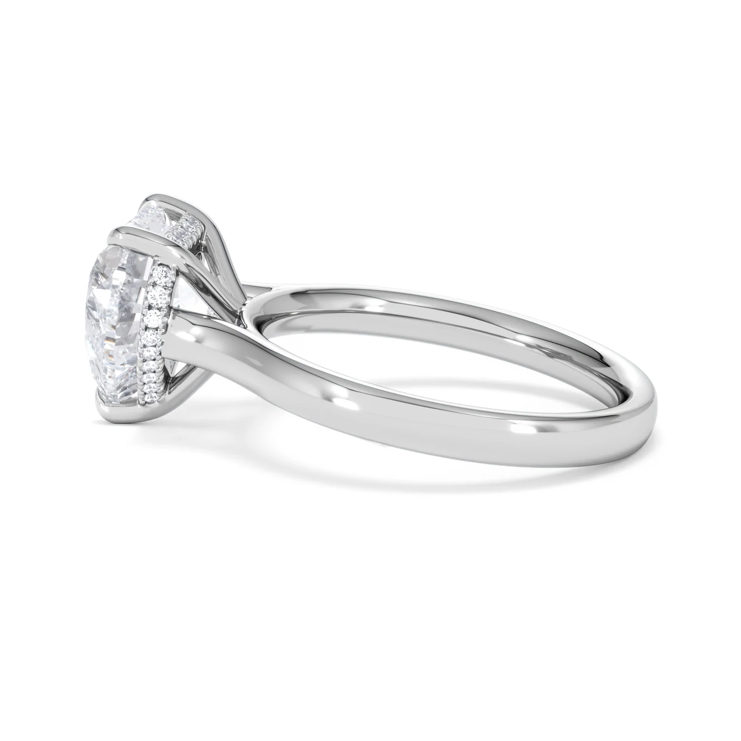 Amora Heart 3.11ct Hidden Halo Lab Diamond Engagement Ring G/VS Set in Platinum - Image 66