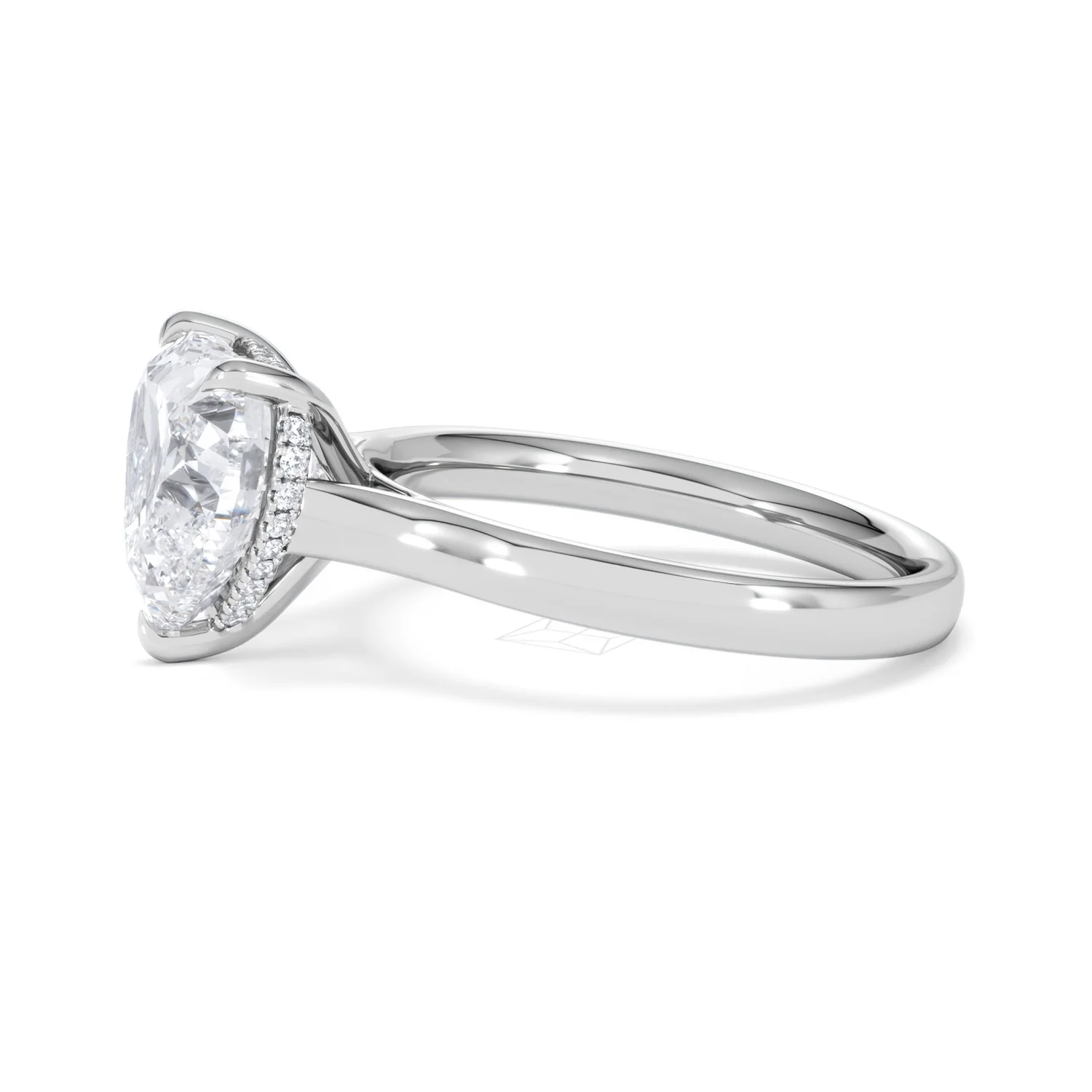 Amora Heart 3.11ct Hidden Halo Lab Diamond Engagement Ring G/VS Set in Platinum - Image 71