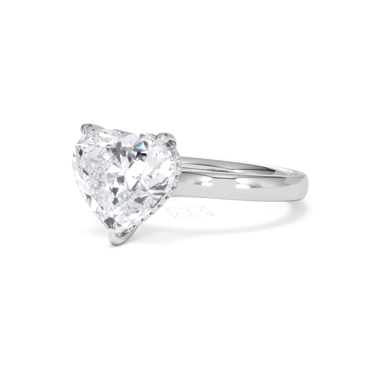 Amora Heart 3.11ct Hidden Halo Lab Diamond Engagement Ring G/VS Set in Platinum - Image 81