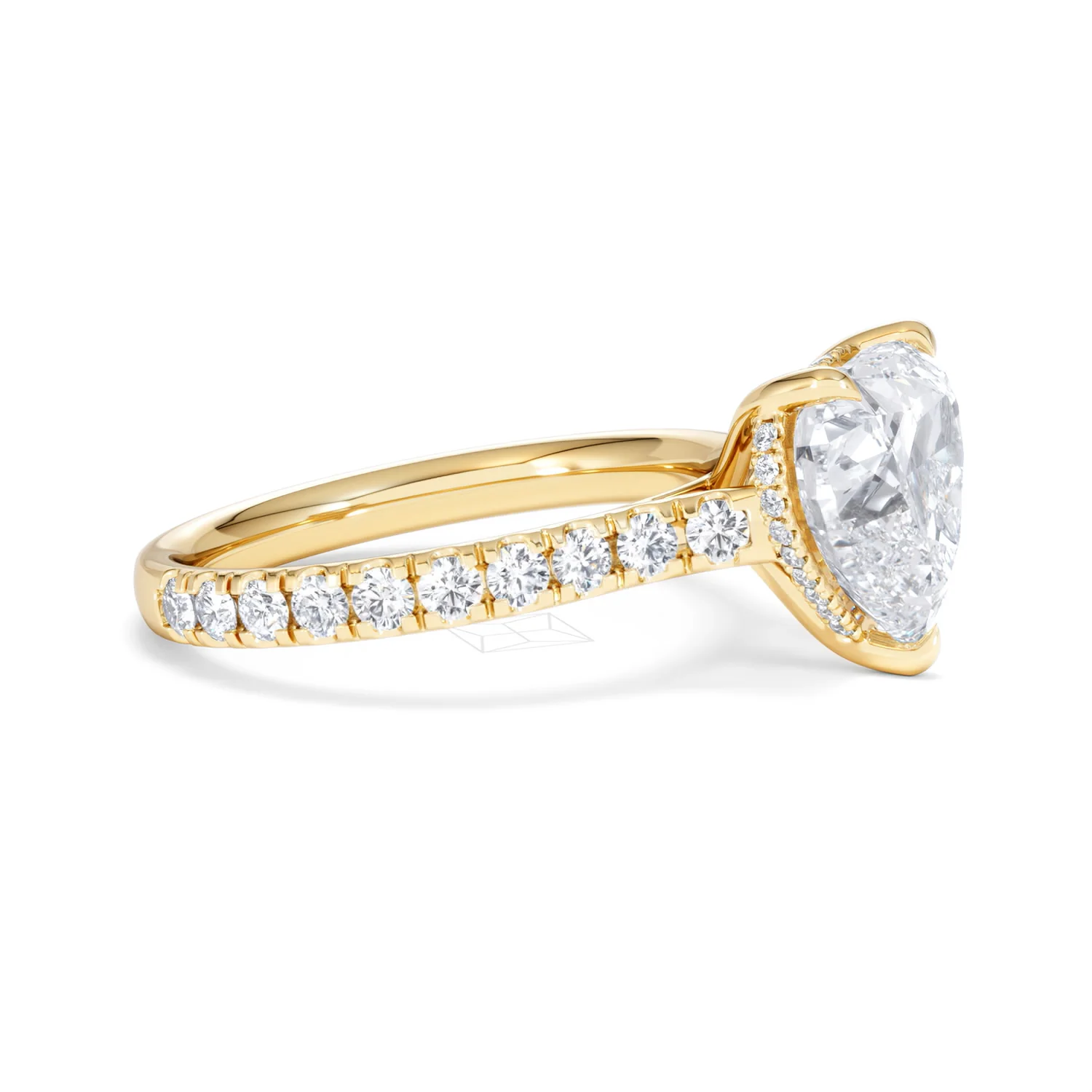 Amora Heart 3.36ct Hidden Halo Lab Diamond Engagement Ring With Side Stones Set in 18K Gold - Image 23