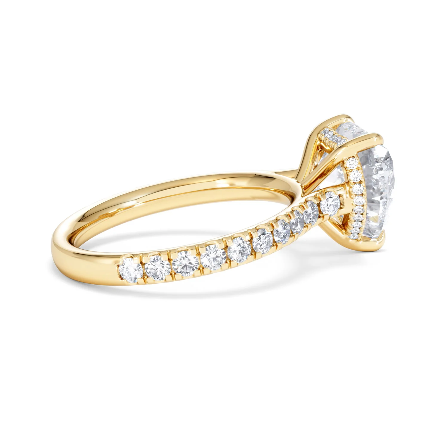 Amora Heart 3.36ct Hidden Halo Lab Diamond Engagement Ring With Side Stones Set in 18K Gold - Image 31
