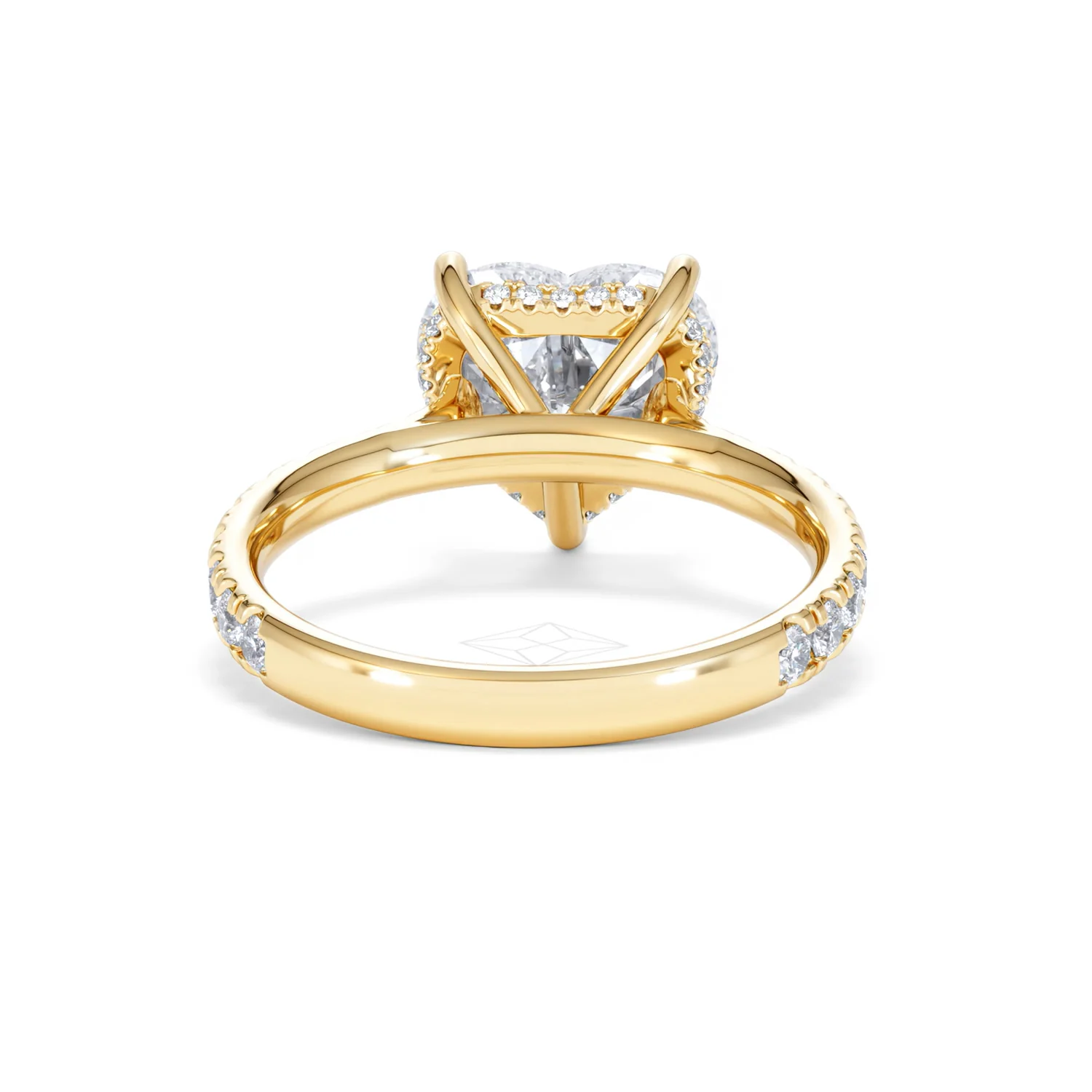 Amora Heart 3.36ct Hidden Halo Lab Diamond Engagement Ring With Side Stones Set in 18K Gold - Image 47