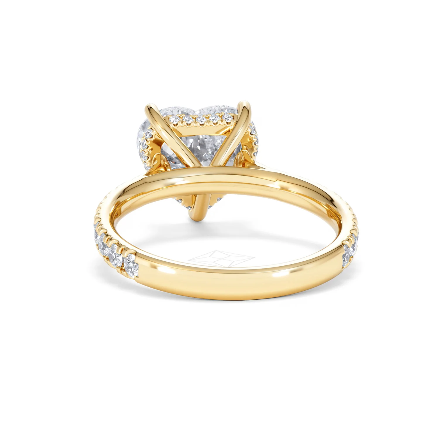 Amora Heart 3.36ct Hidden Halo Lab Diamond Engagement Ring With Side Stones Set in 18K Gold - Image 50